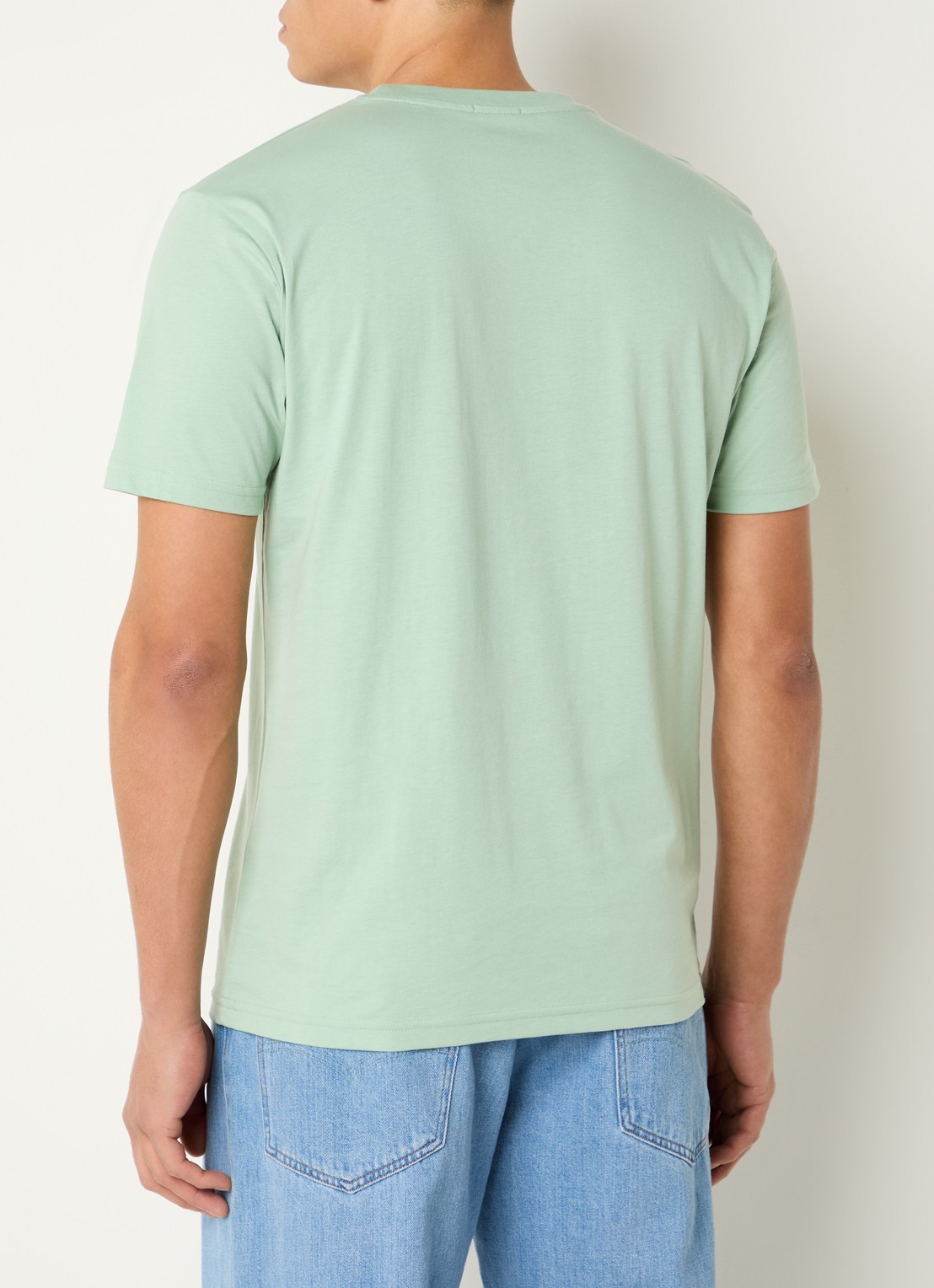 Denham Scissor T-shirt met logoborduring - achterkant 4 lichtgroen