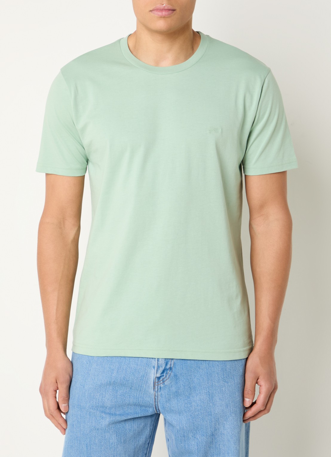 Denham Scissor T-shirt met logoborduring - detail 3 lichtgroen