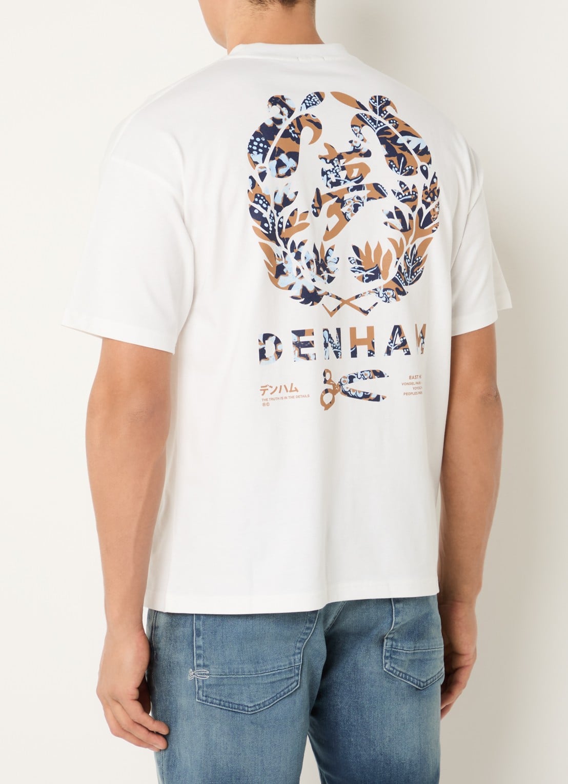 Denham Seal T-shirt met logoborduring - detail 2 wit