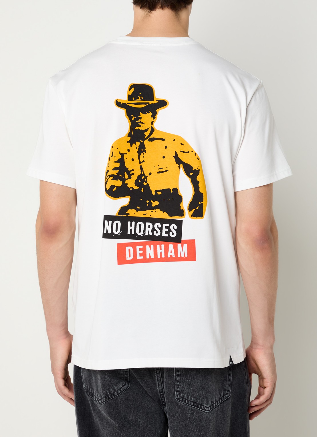 Denham Shot T-shirt met logo- en backprint - detail 3 wit