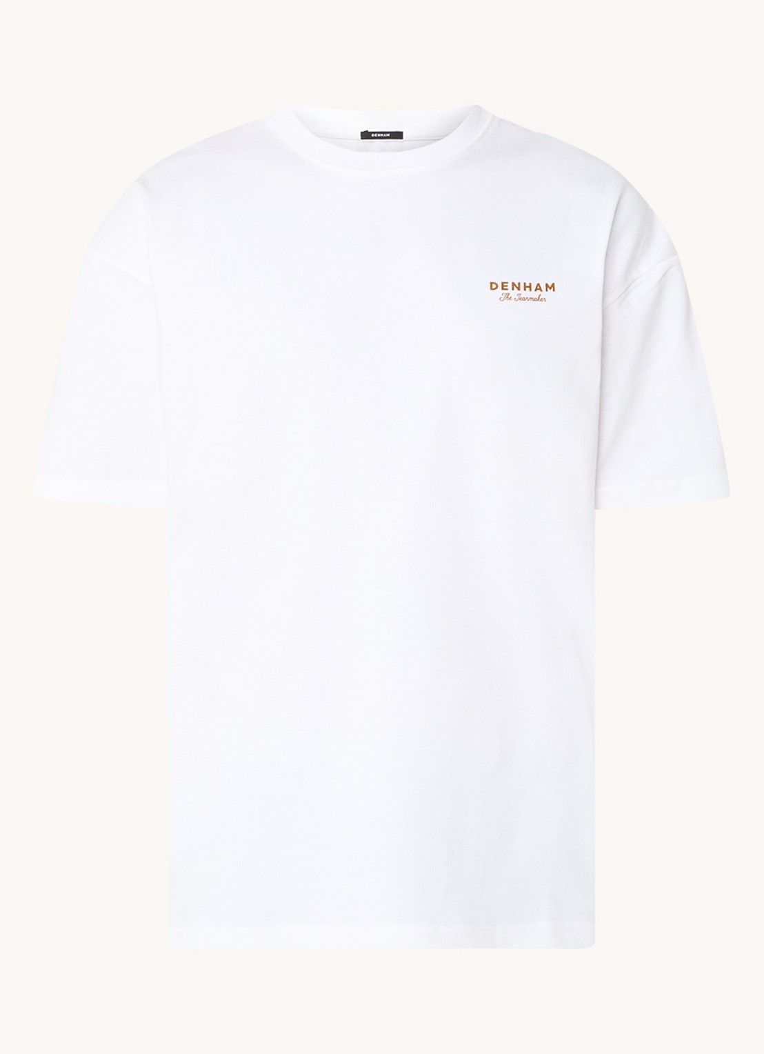 Denham Special Box T-shirt met logo- en backprint - voorkant 2 wit