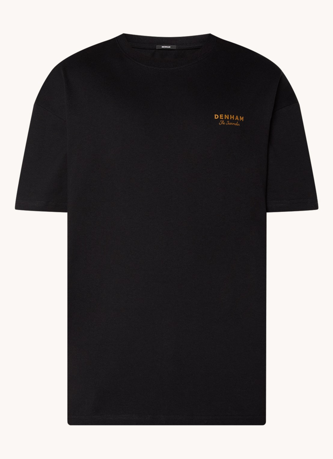 Denham Special Box T-shirt met logo- en backprint - voorkant 3 zwart