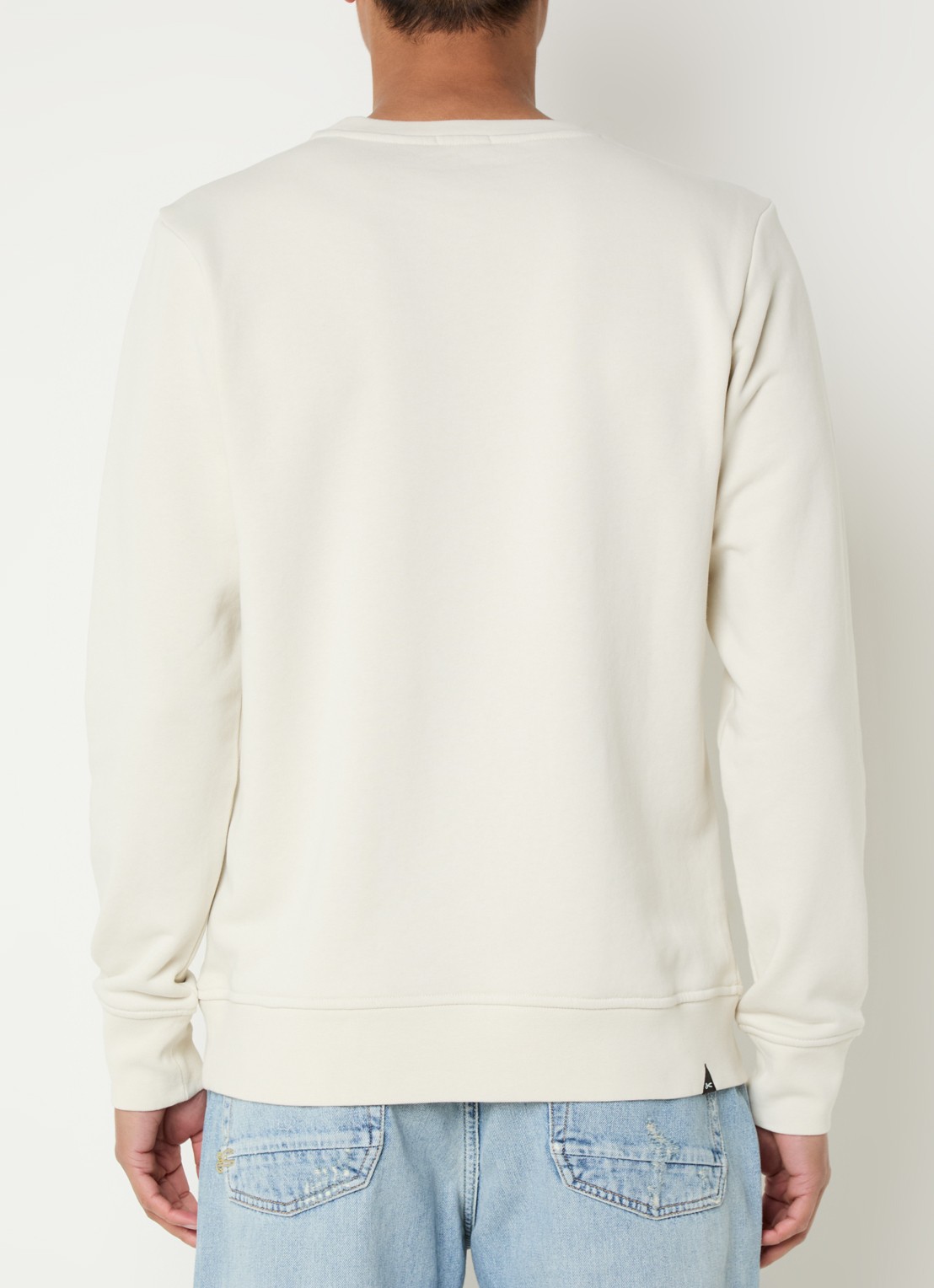 Denham Sweater met logo - achterkant 3 creme