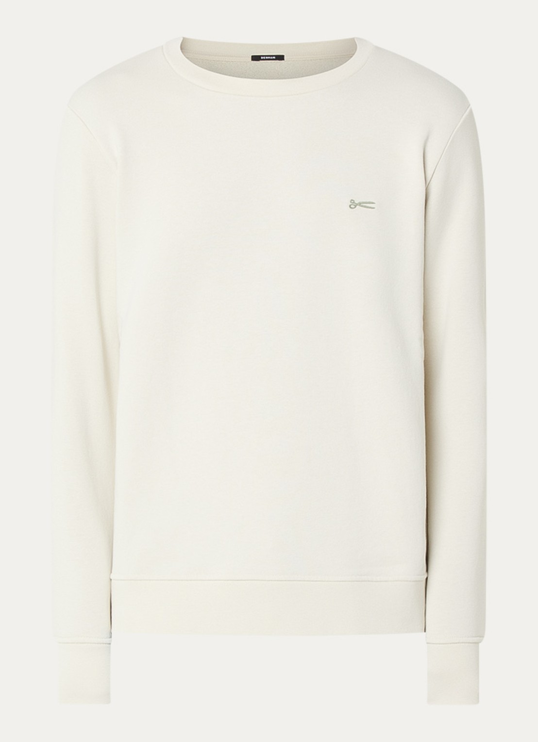Denham Sweater met logo - voorkant creme