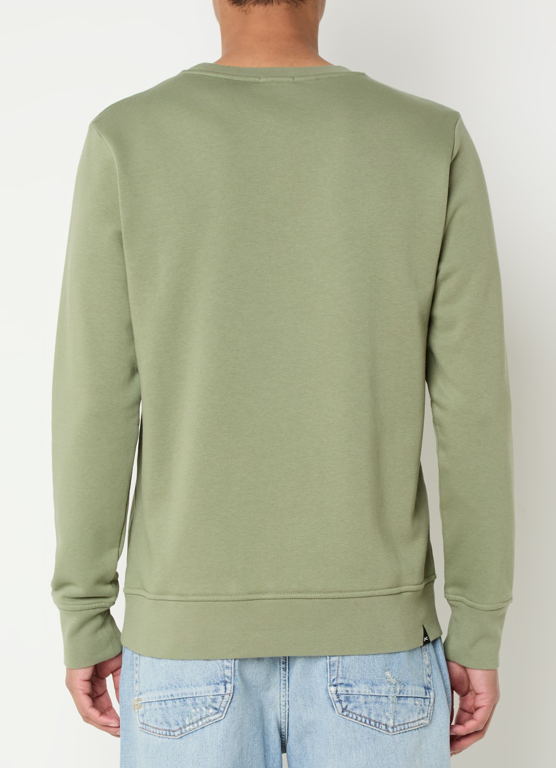 Denham Sweater met logo - achterkant 2 bronsgroen