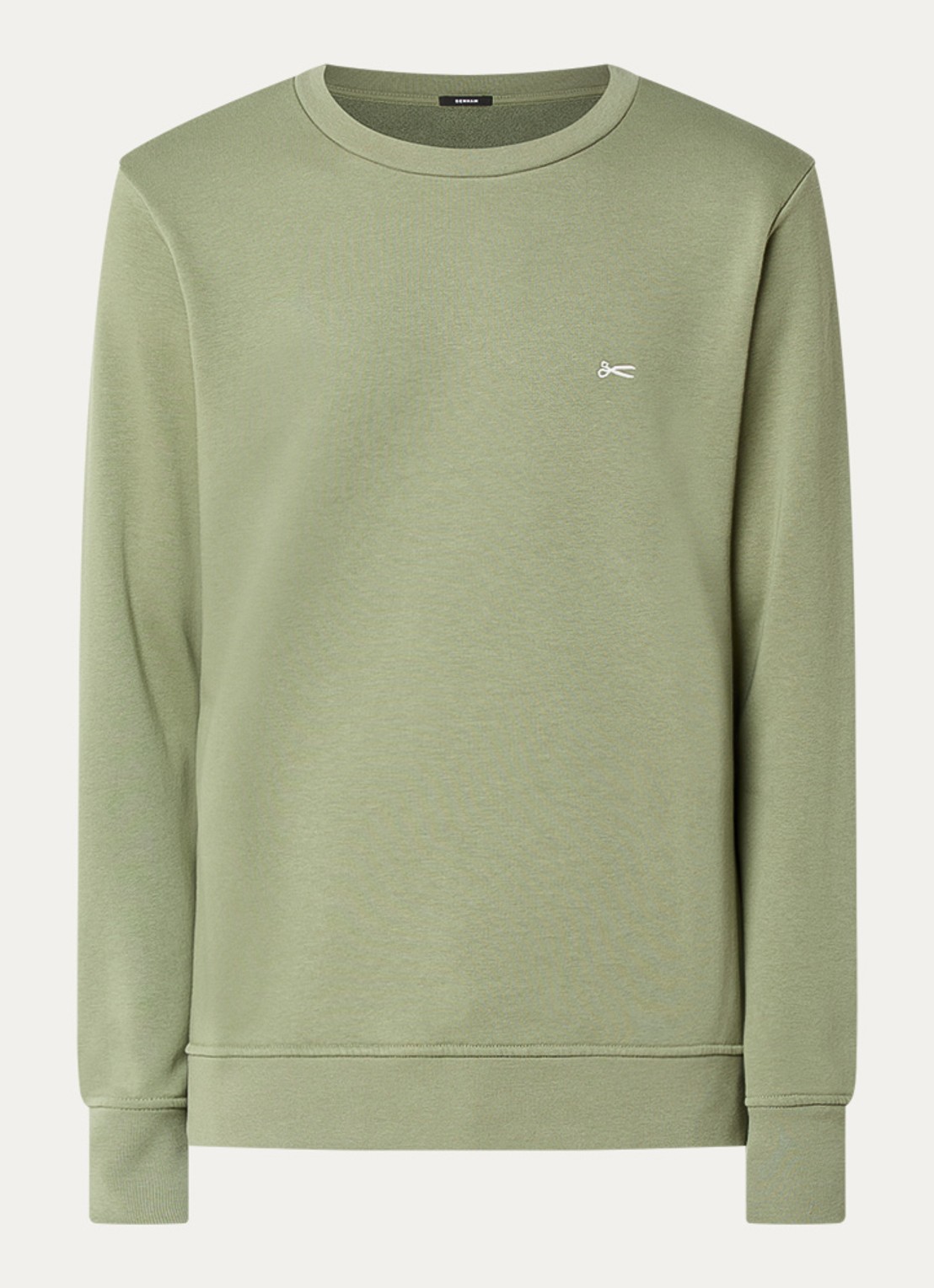 Denham Sweater met logo - voorkant 3 bronsgroen