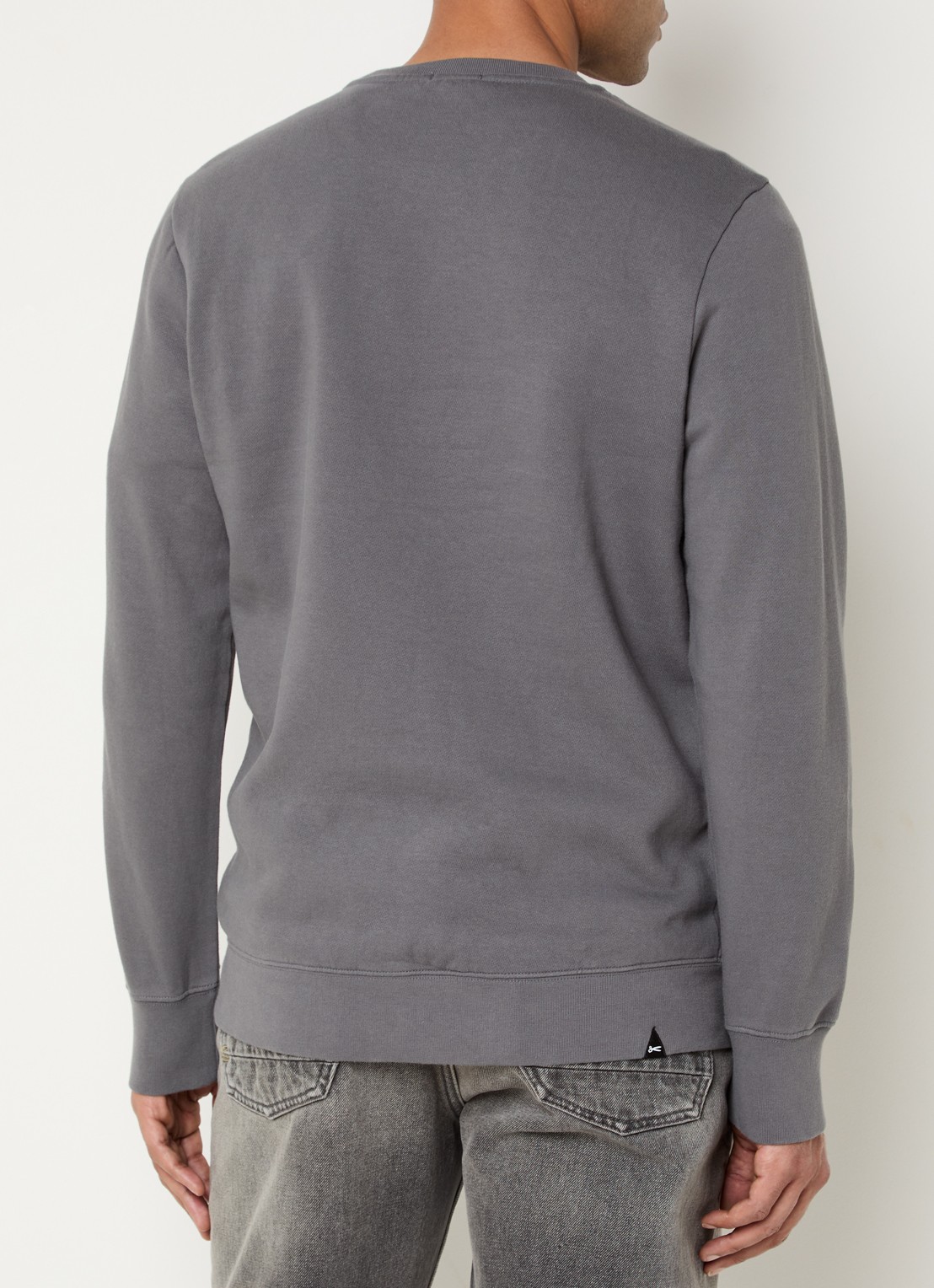 Denham Sweater met logoborduring - achterkant 3 grijs