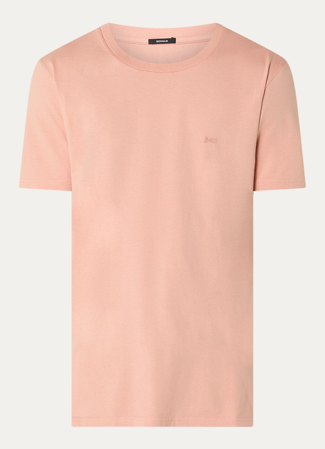 Denham T-shirt met logoborduring - voorkant 3 abrikoos
