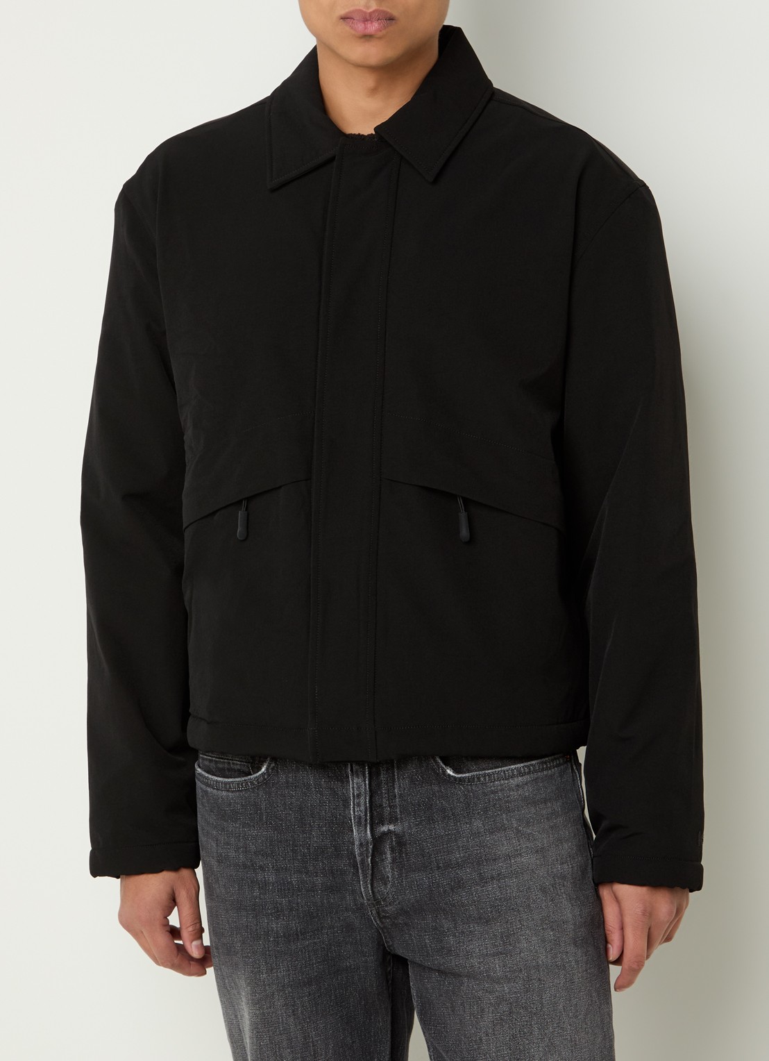 Denham Uni cropped jack met ritszakken - detail 4 zwart