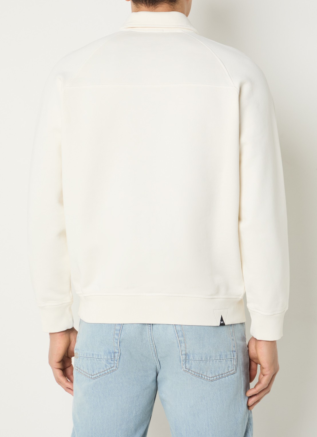 Denham US Navy sweater met polokraag - achterkant 3 gebroken wit