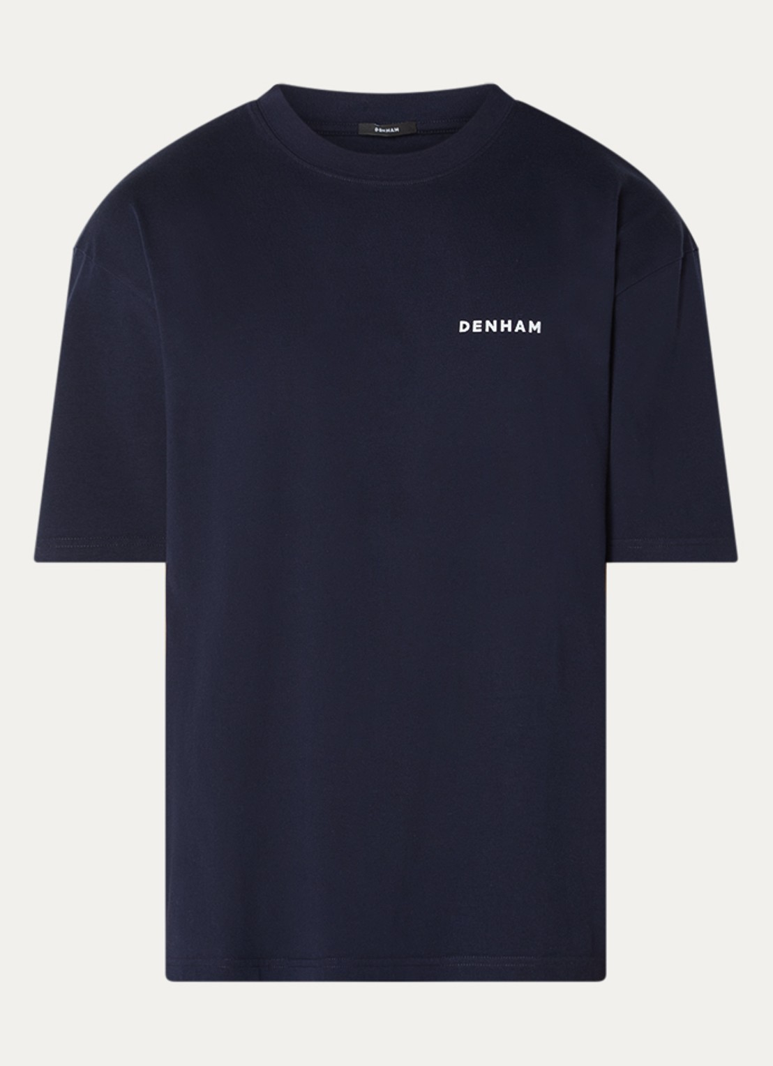 Denham Yatai T-shirt met logo- en backprint - voorkant 3 donkerblauw