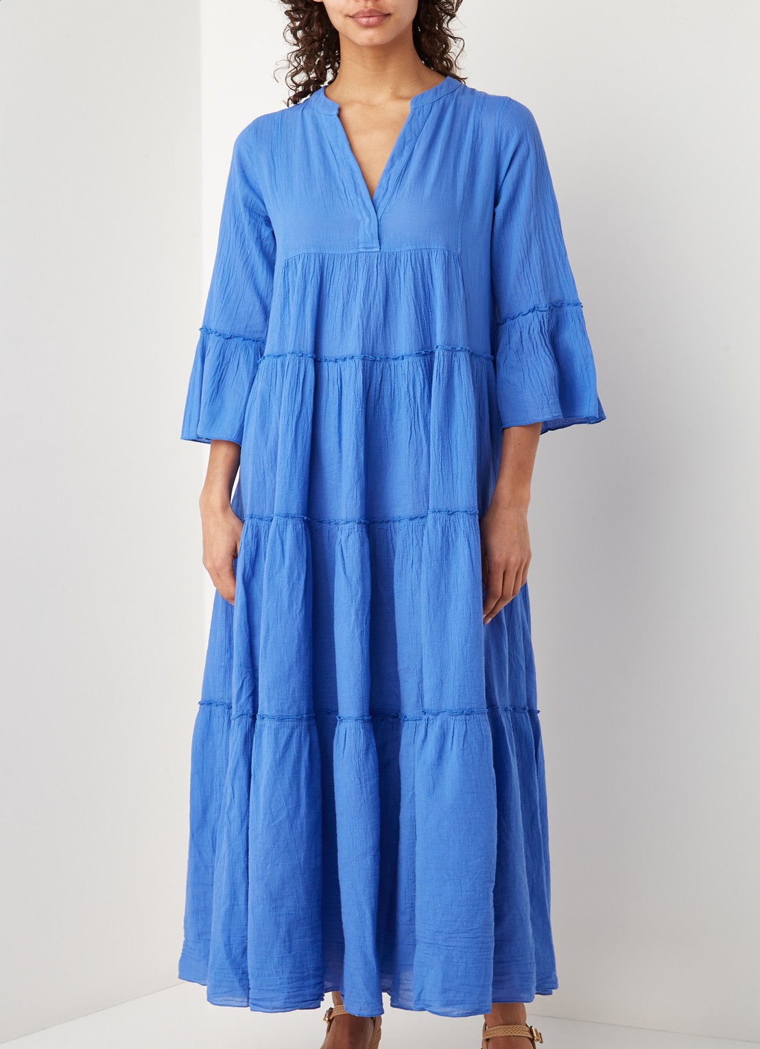 Devotion Ella maxi tuniekjurk van katoen - detail 3 blauw