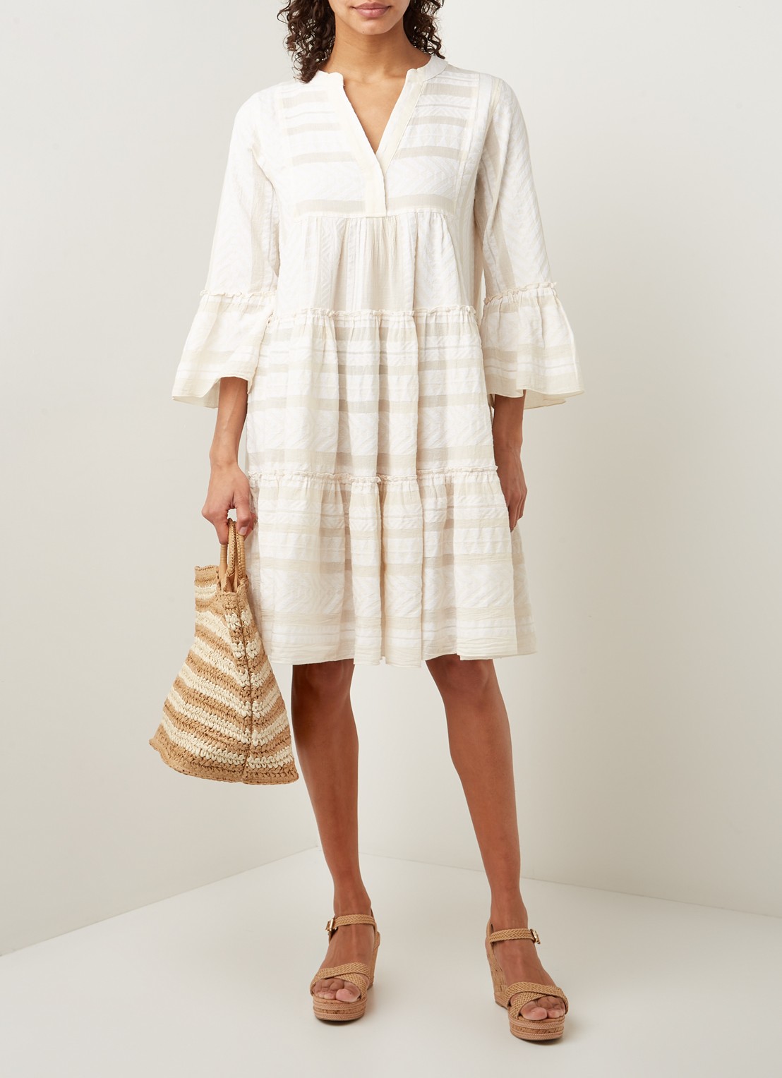 Devotion Ella mini tuniekjurk met print - voorkant 3 creme