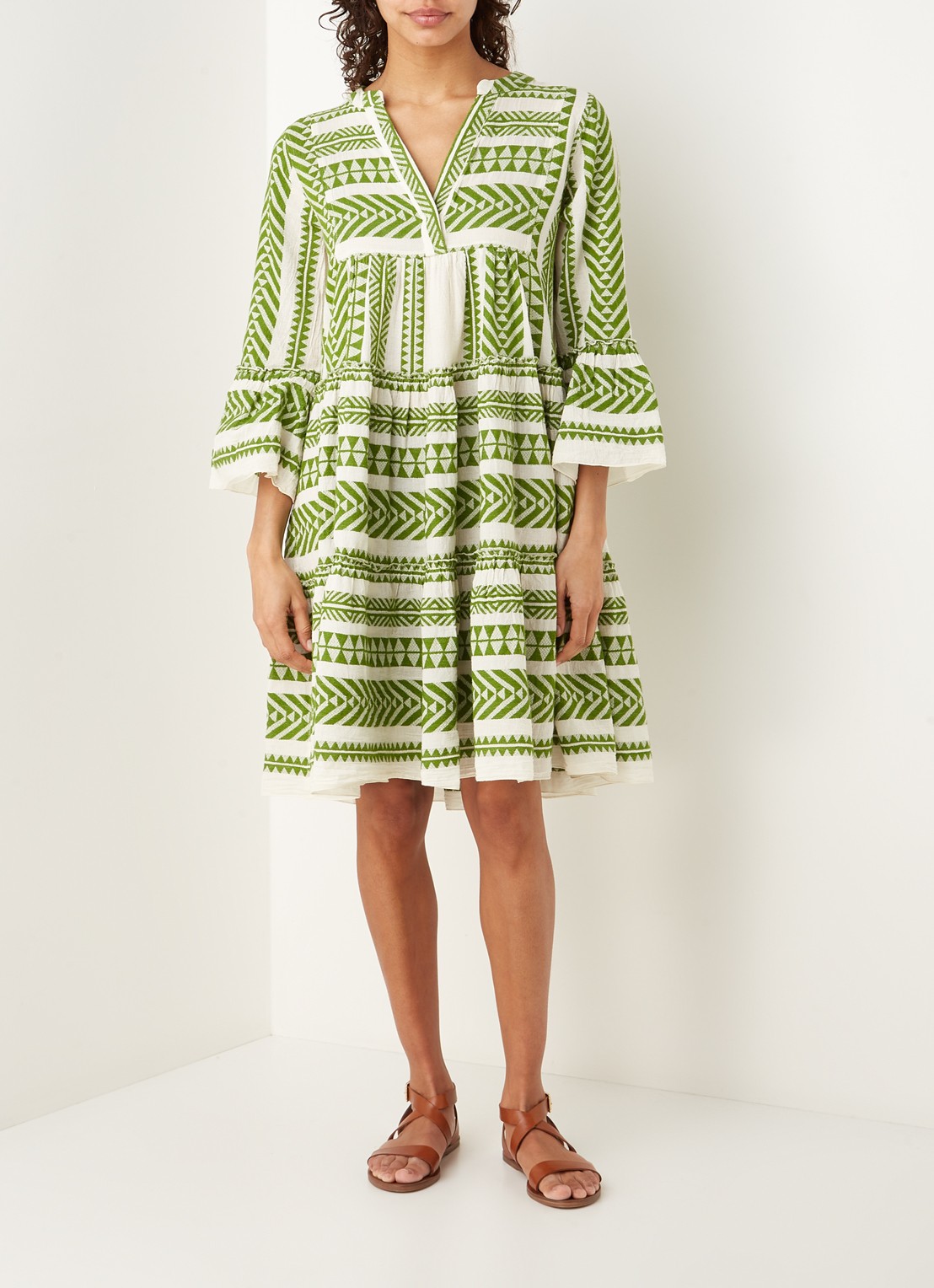 Devotion Ella mini tuniekjurk met print - voorkant 3 groen