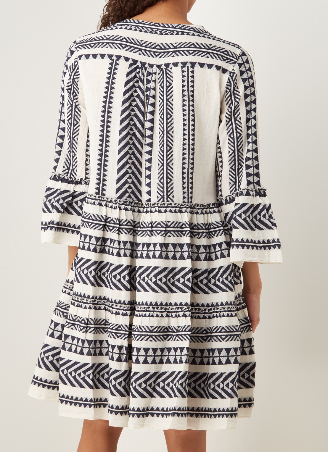 Devotion Ella mini tuniekjurk met print - achterkant donkerblauw