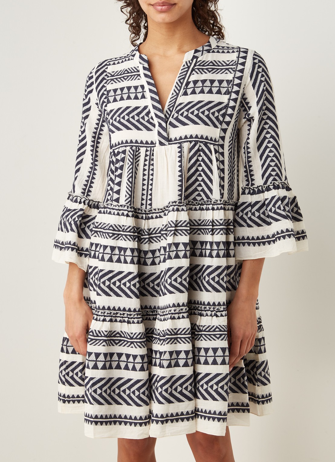 Devotion Ella mini tuniekjurk met print - detail 4 donkerblauw