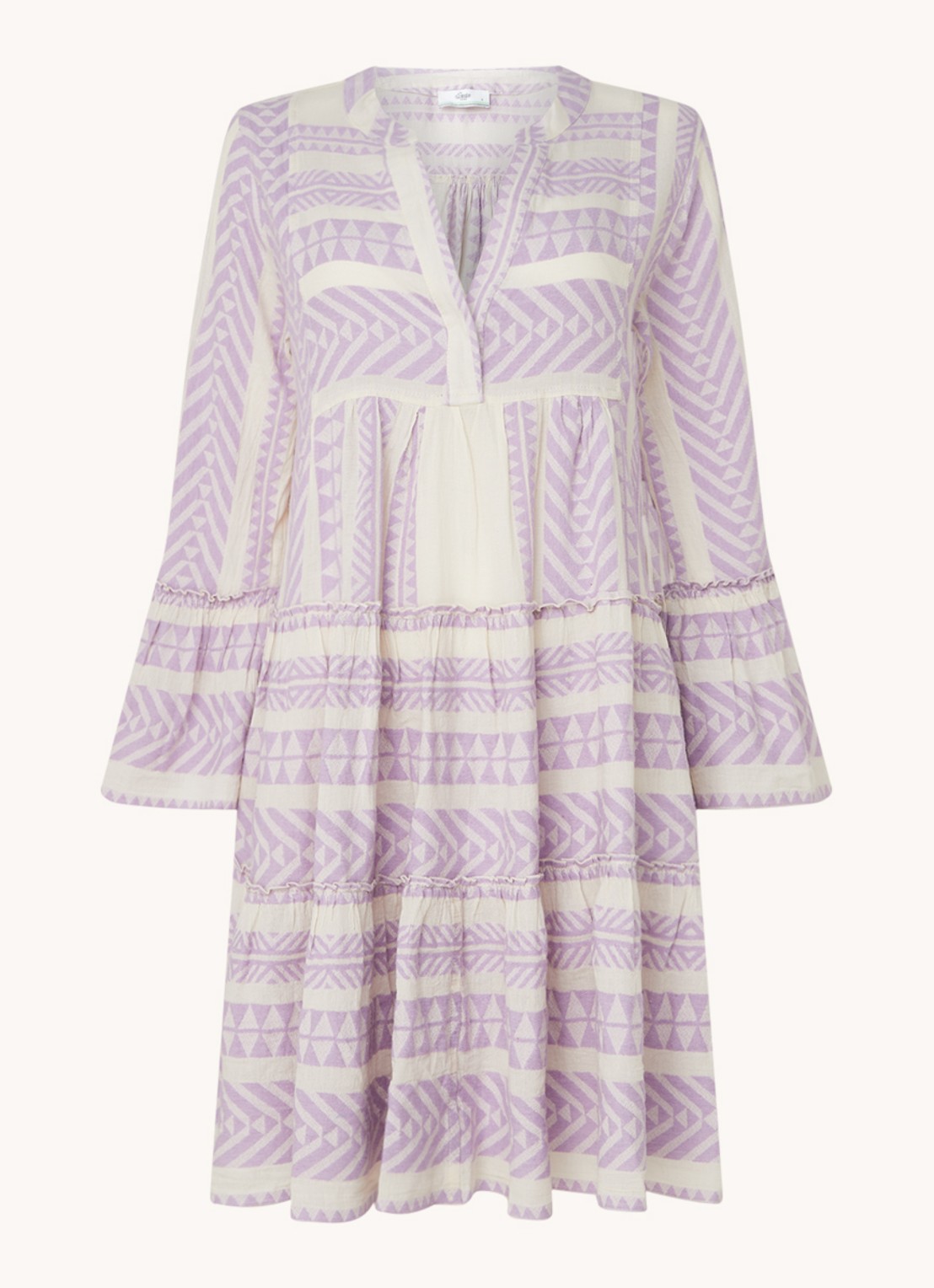 Devotion Ella mini tuniekjurk met print - voorkant lila