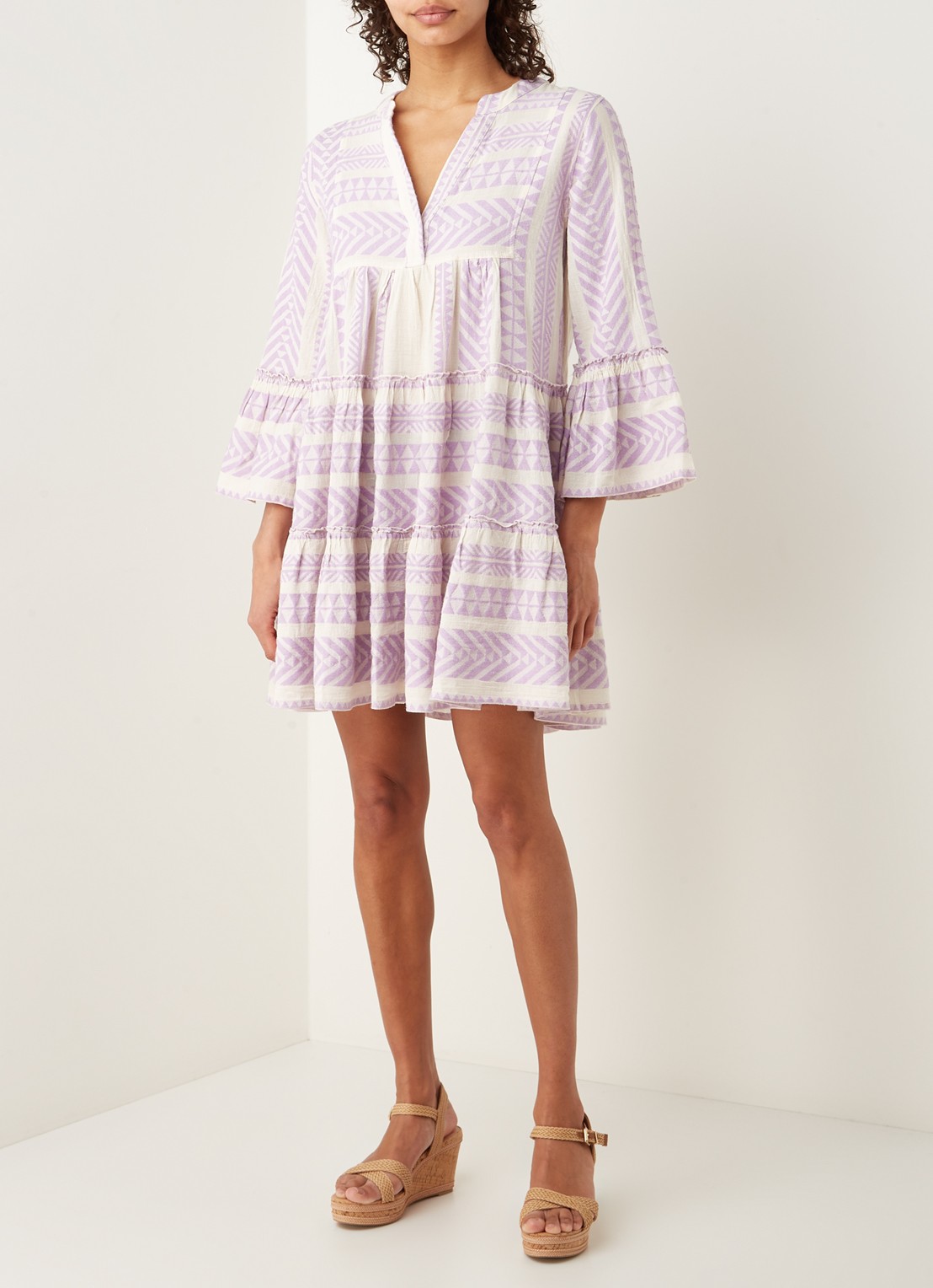Devotion Ella mini tuniekjurk met print - voorkant 2 lila