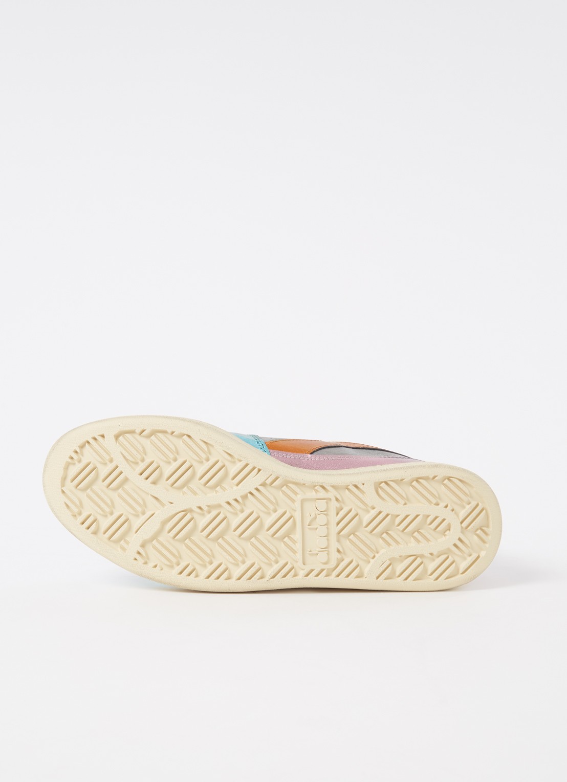 Diadora Mi Basket Low sneaker van leer met metallic finish - detail 4 blauw