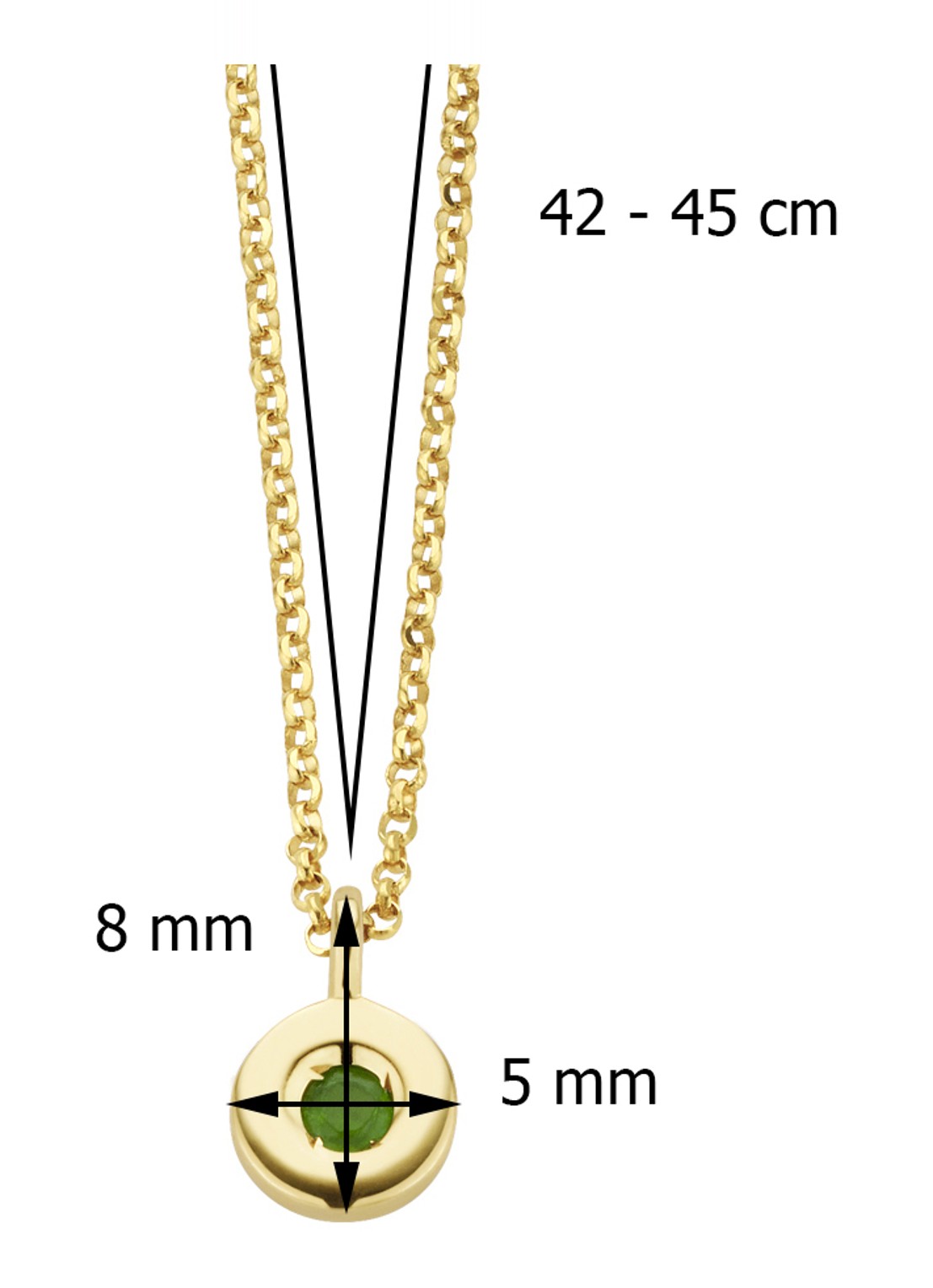 Diamond Point Birthstones gouden hanger Mei - detail 2 goud