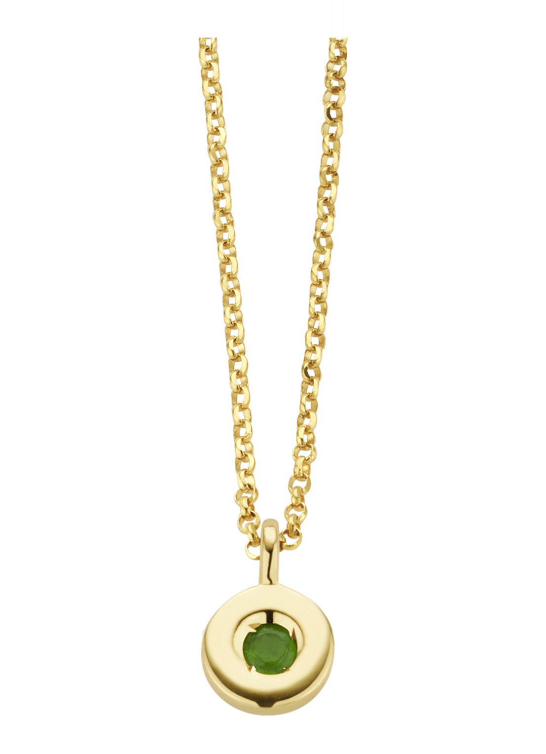 Diamond Point Birthstones gouden hanger Mei - voorkant goud