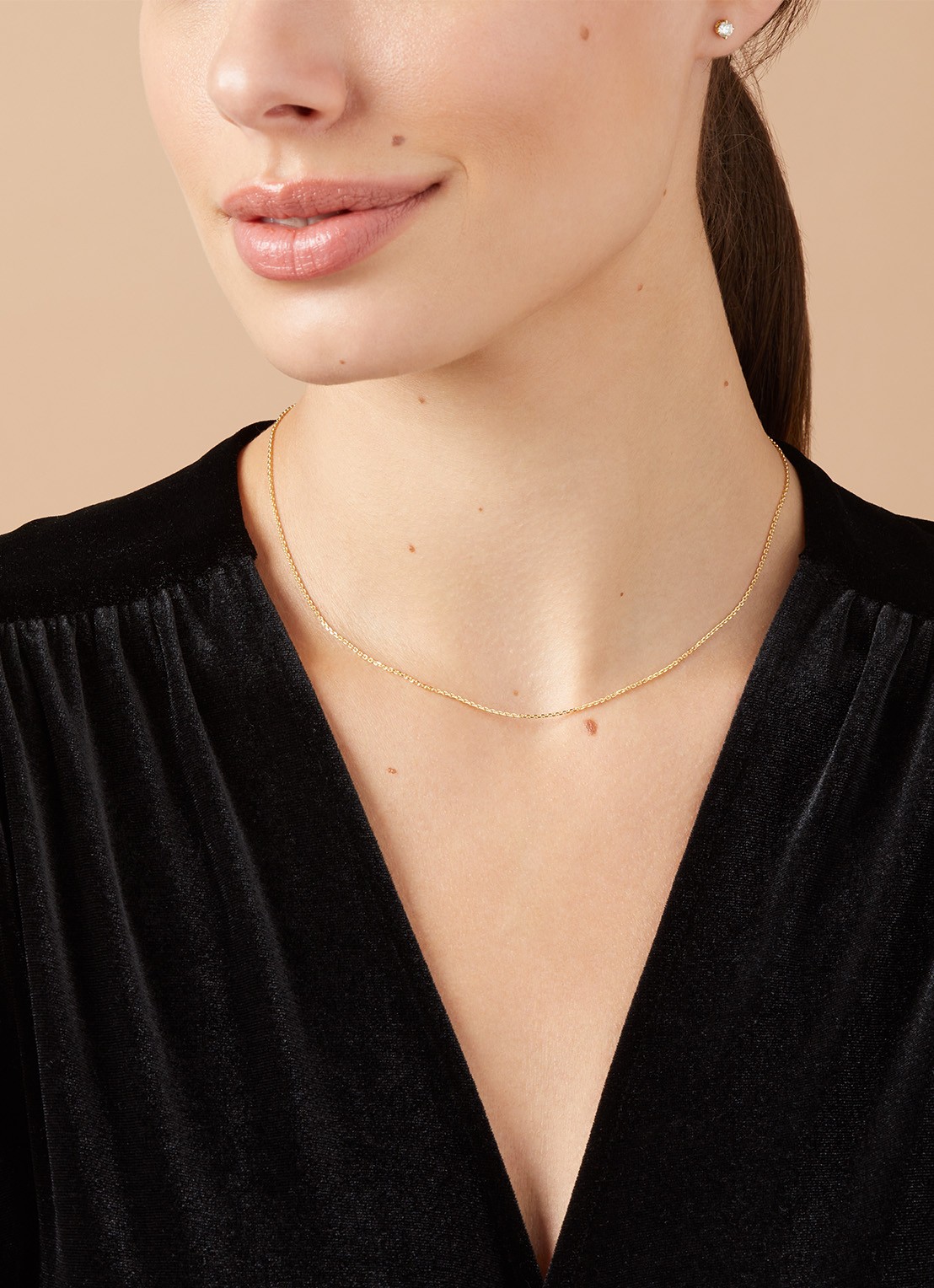 Diamond Point Geelgouden anker collier Timeless Treasures (42cm) - voorkant 2 geelgoud