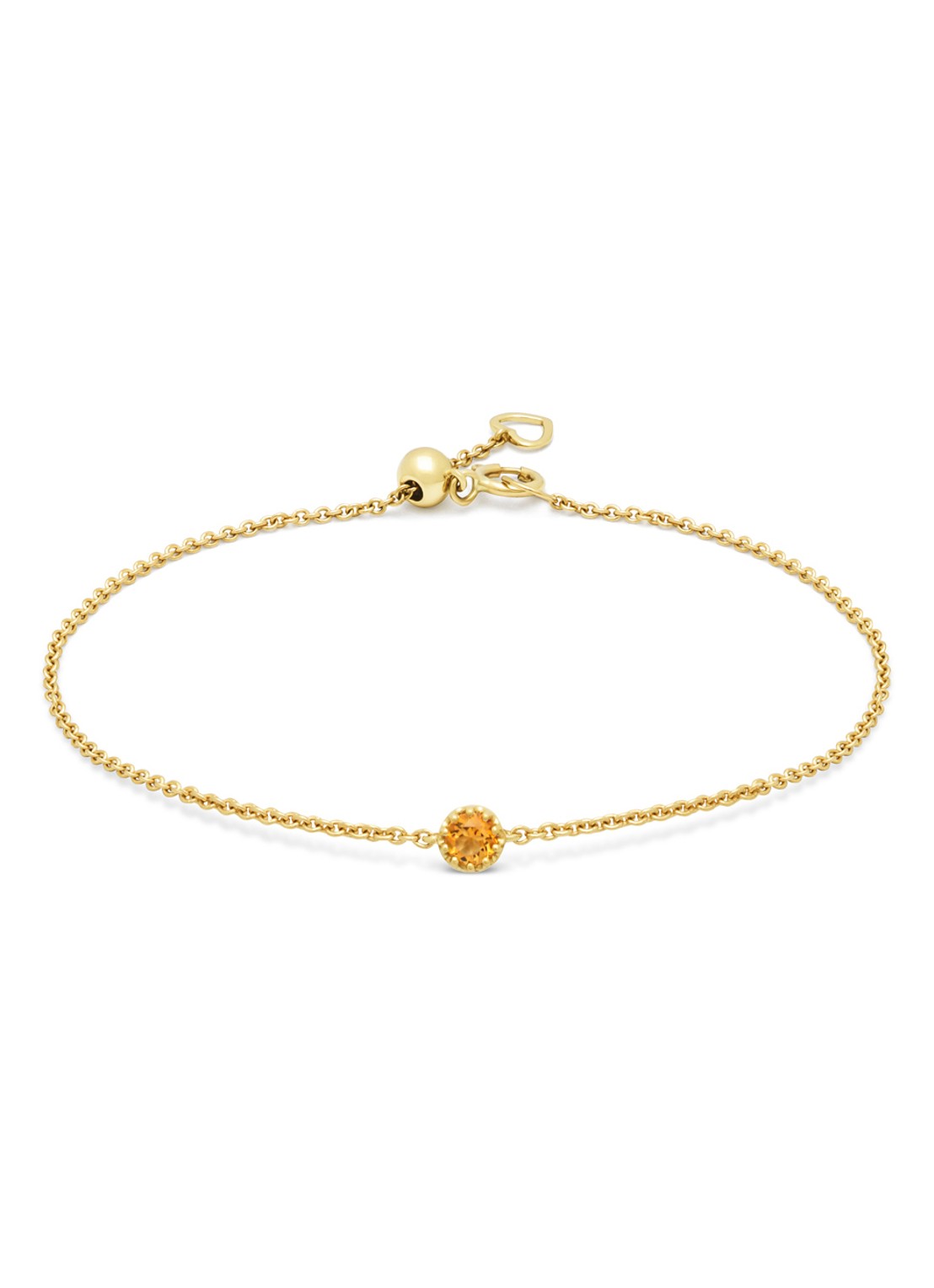 Diamond Point Geelgouden armband, 0.10 ct madeira citrien, Joy - voorkant geelgoud
