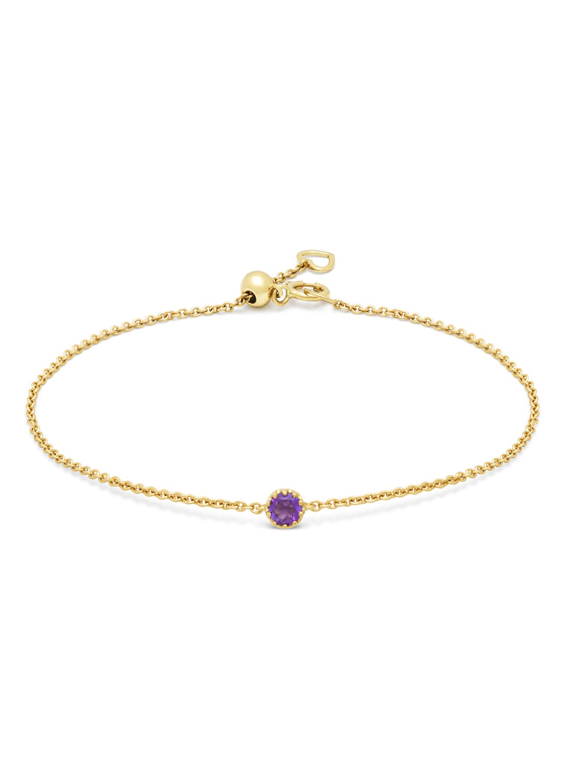 Diamond Point Geelgouden armband, 0.11 ct paarse amethist, Joy - voorkant geelgoud