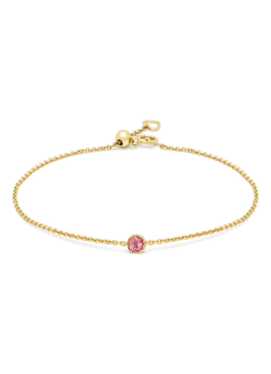 Diamond Point Geelgouden armband, 0.12 ct roze toermalijn, Joy - voorkant geelgoud