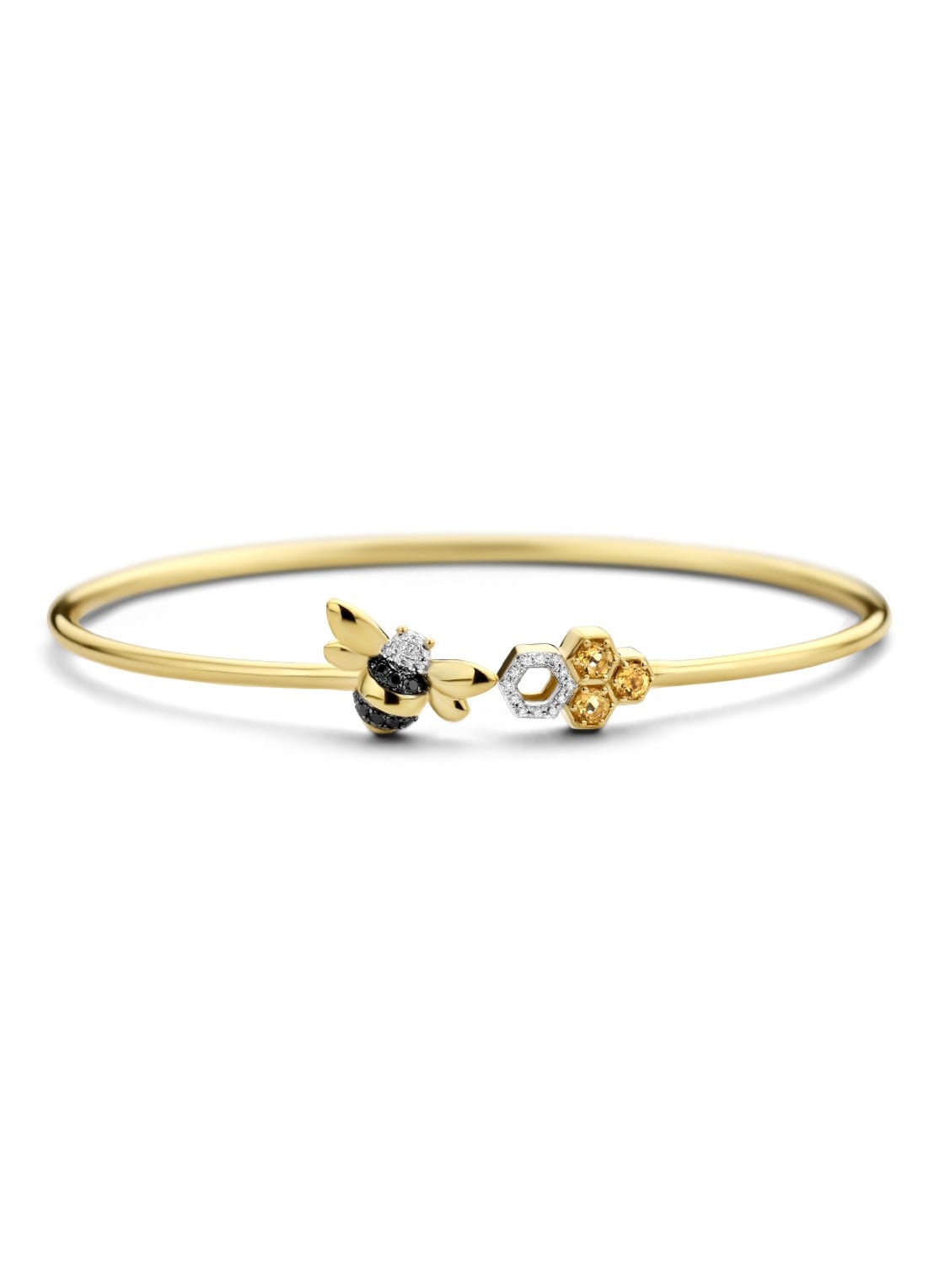 Diamond Point Geelgouden armband 0.18 ct citrien Queen Bee - voorkant geelgoud