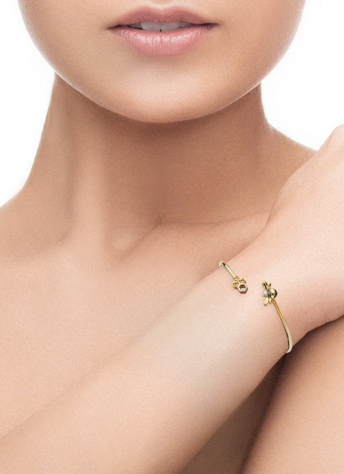 Diamond Point Geelgouden armband 0.18 ct citrien Queen Bee - voorkant 2 geelgoud