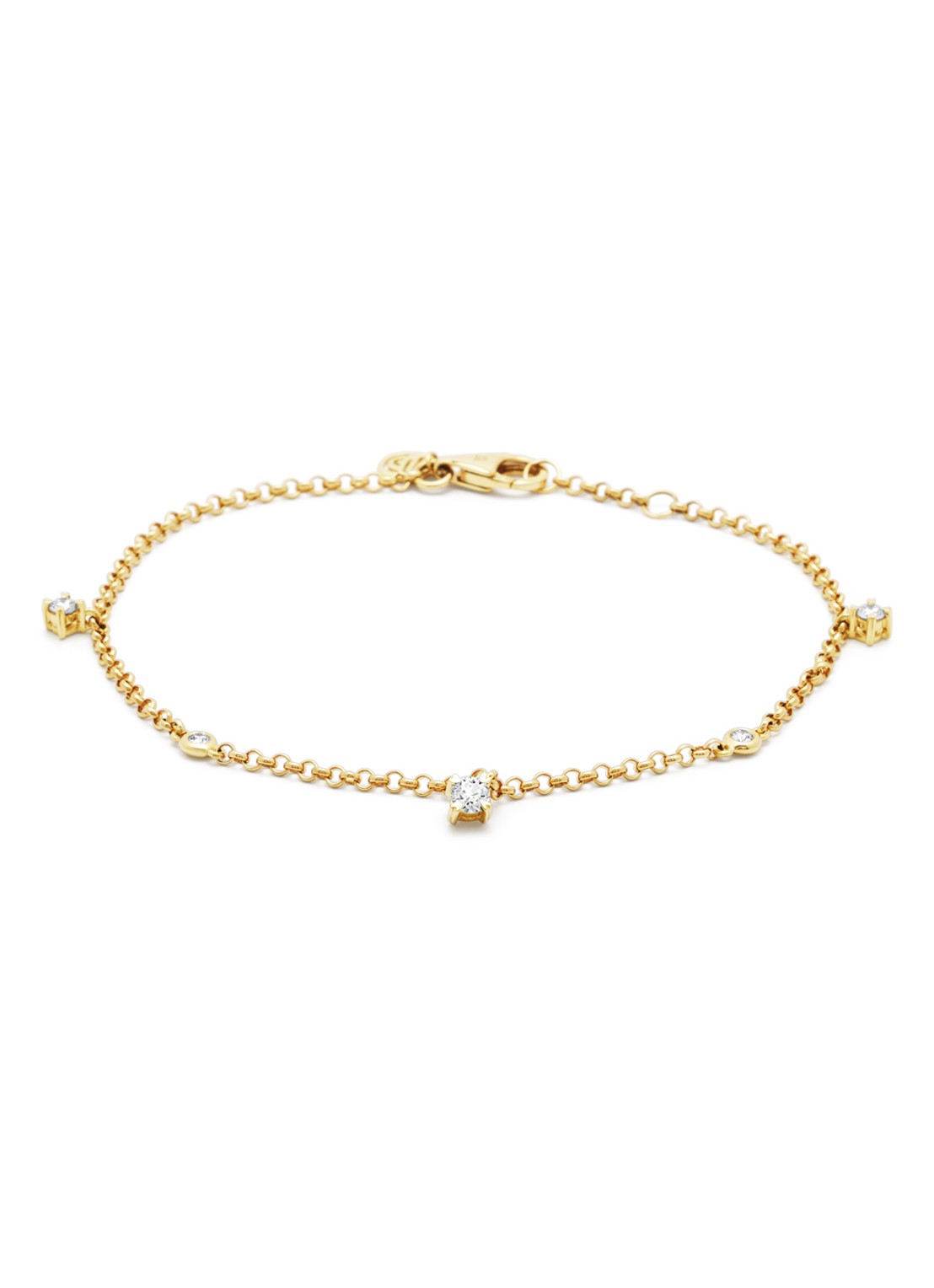 Diamond Point Geelgouden armband, 0.23 ct diamant, Hearts & Arrows - voorkant geelgoud