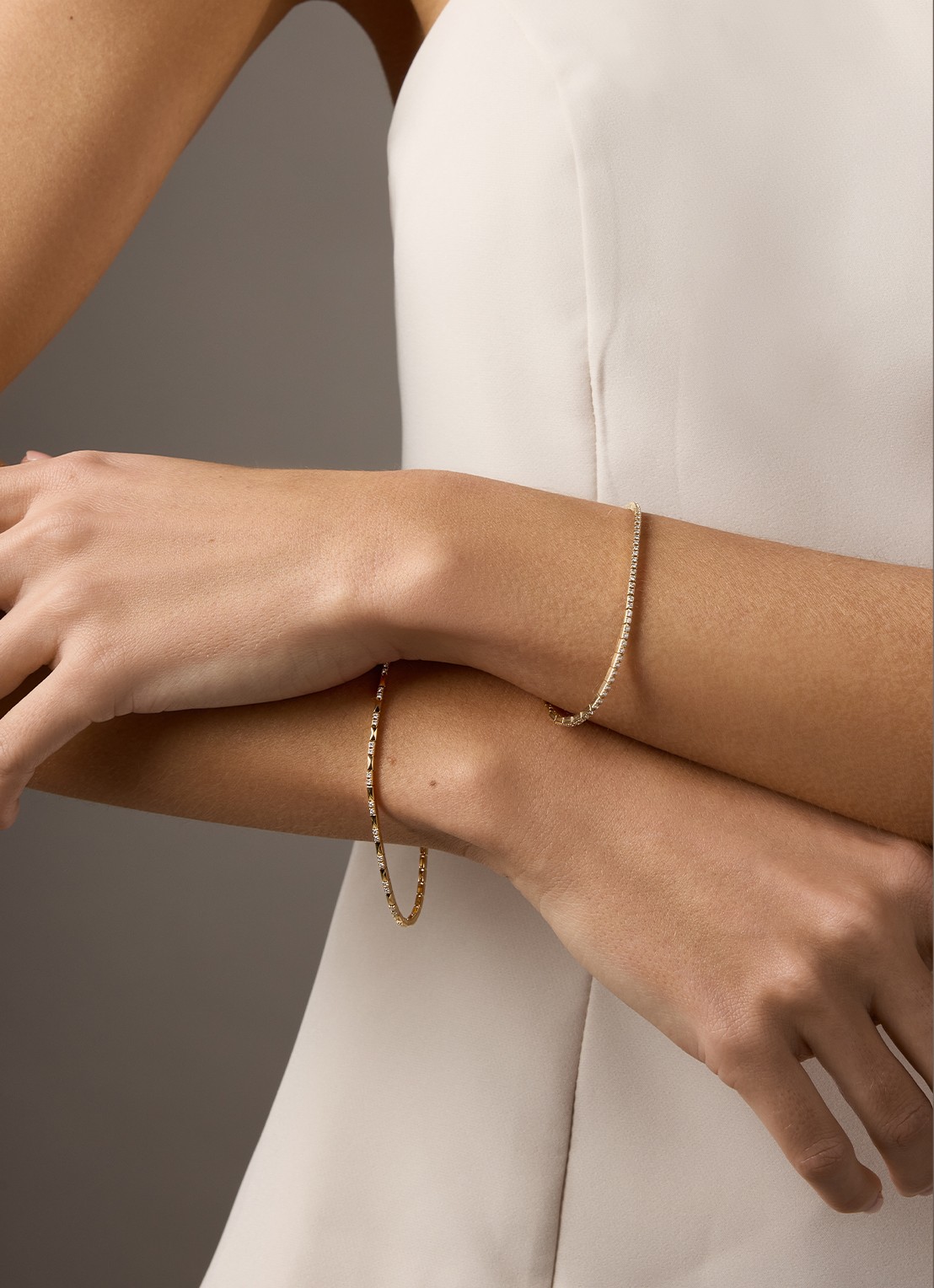 Diamond Point Geelgouden armband, 0.32 ct diamant, Ensemble - voorkant 4 geelgoud
