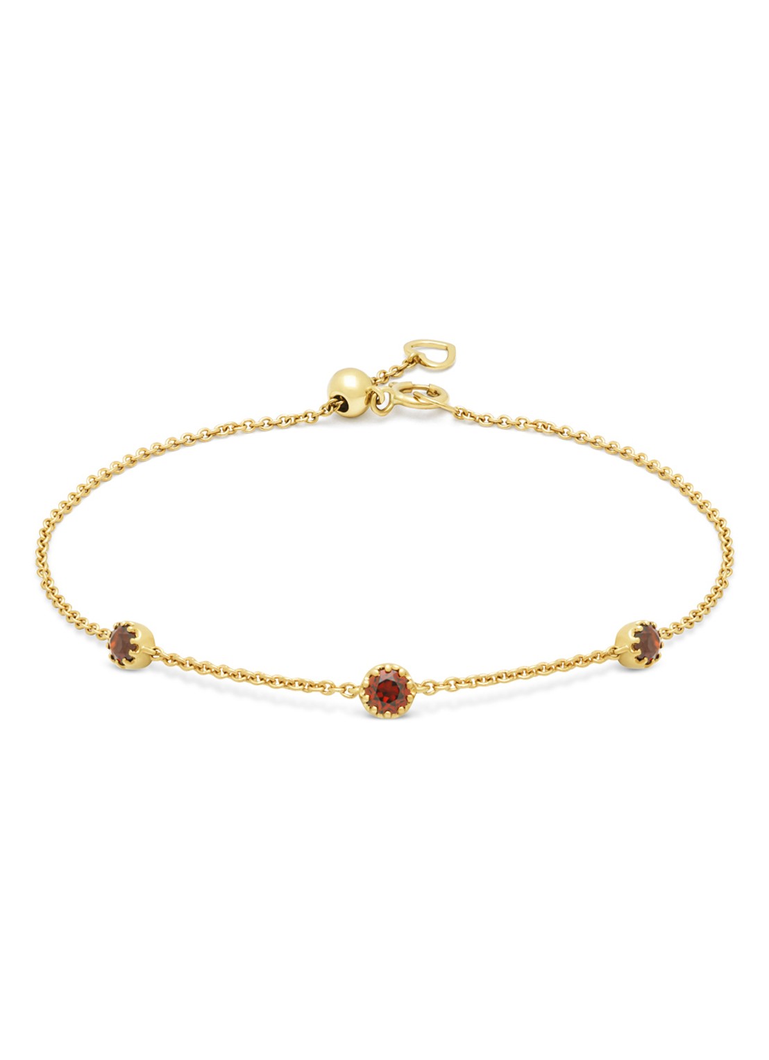 Diamond Point Geelgouden armband, 0.39 ct granaat, Joy - voorkant geelgoud
