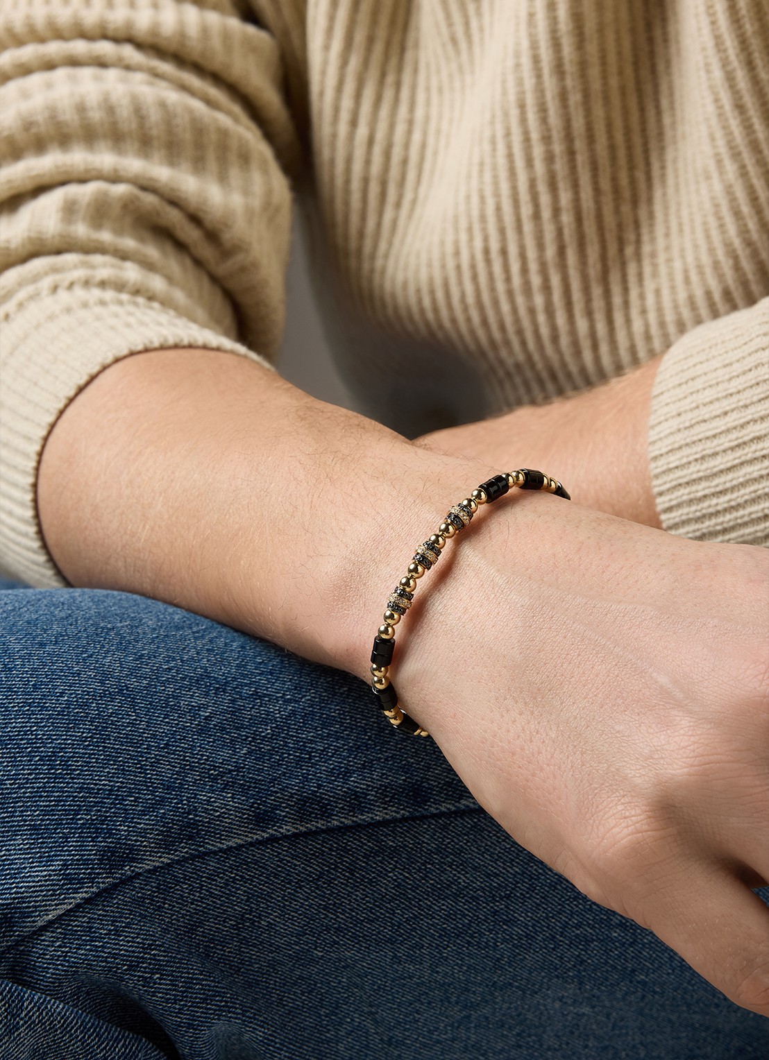 Diamond Point Geelgouden armband, 10.36 ct onyx, Ensemble - detail 4 geelgoud