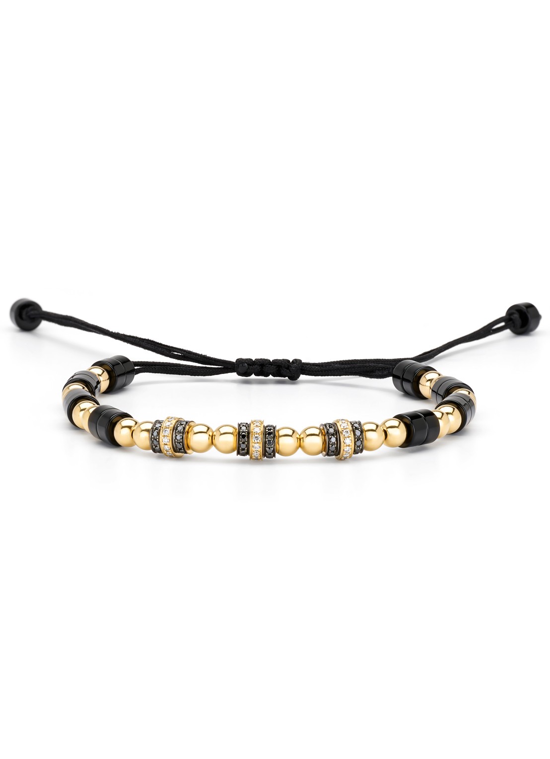Diamond Point Geelgouden armband, 10.36 ct onyx, Ensemble - voorkant geelgoud