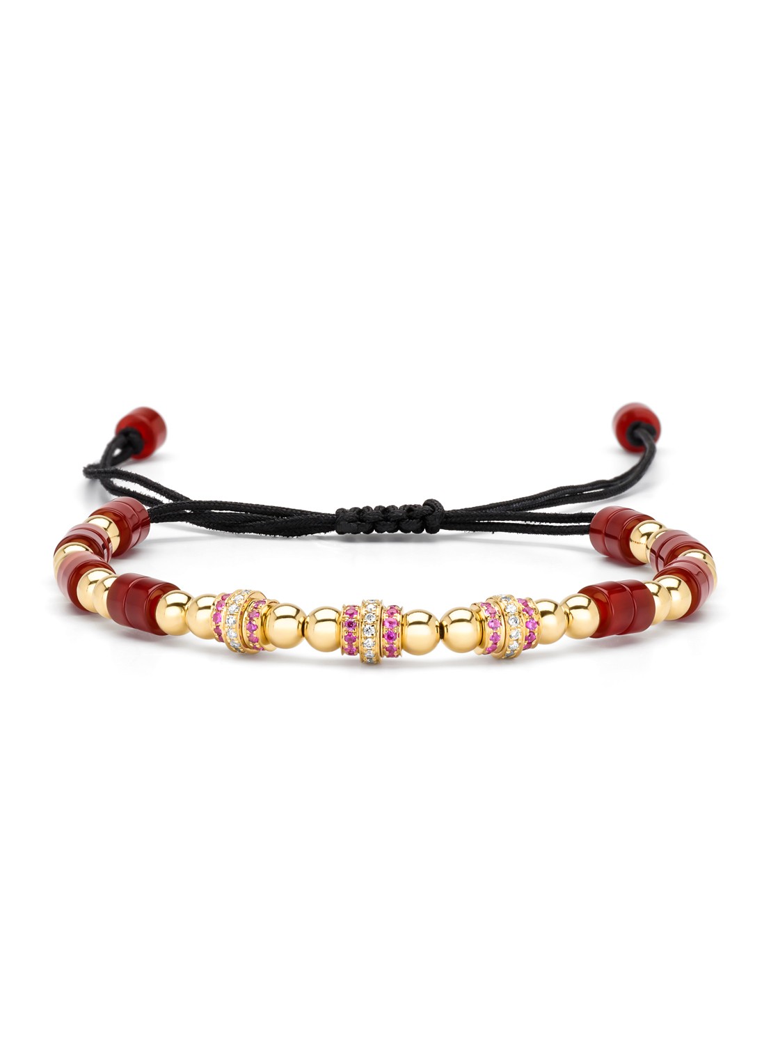 Diamond Point Geelgouden armband, 10.62 ct agaat, Ensemble - voorkant geelgoud