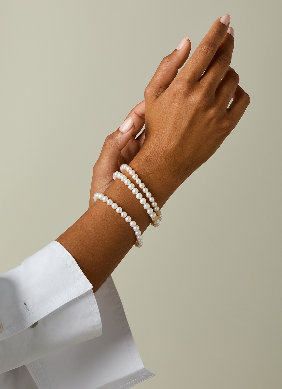 Diamond Point Geelgouden armband Rivièra - detail 2 wit