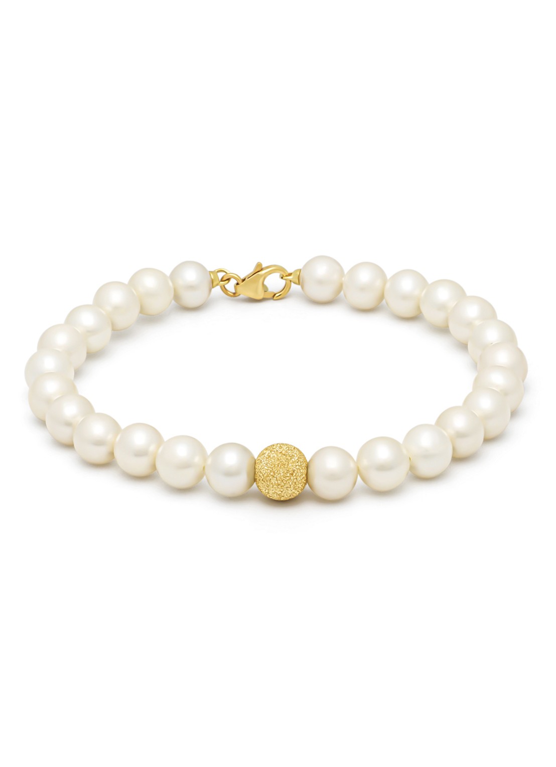 Diamond Point Geelgouden armband Rivièra - voorkant wit