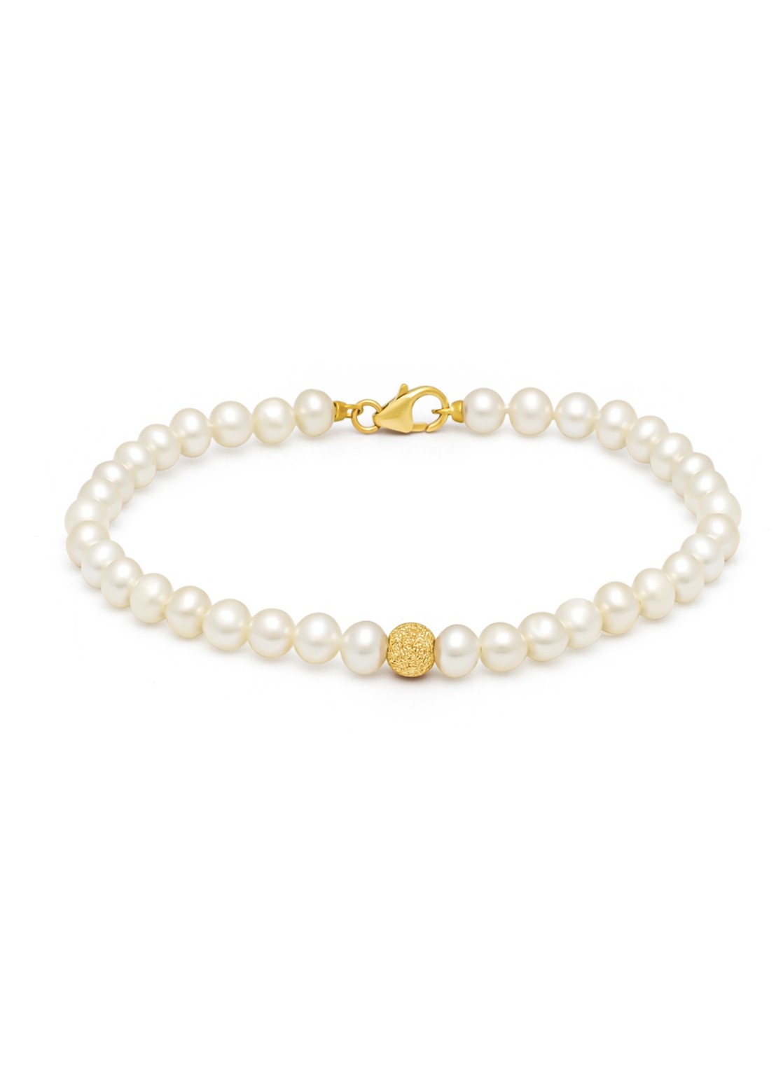 Diamond Point Geelgouden armband Rivièra - voorkant wit