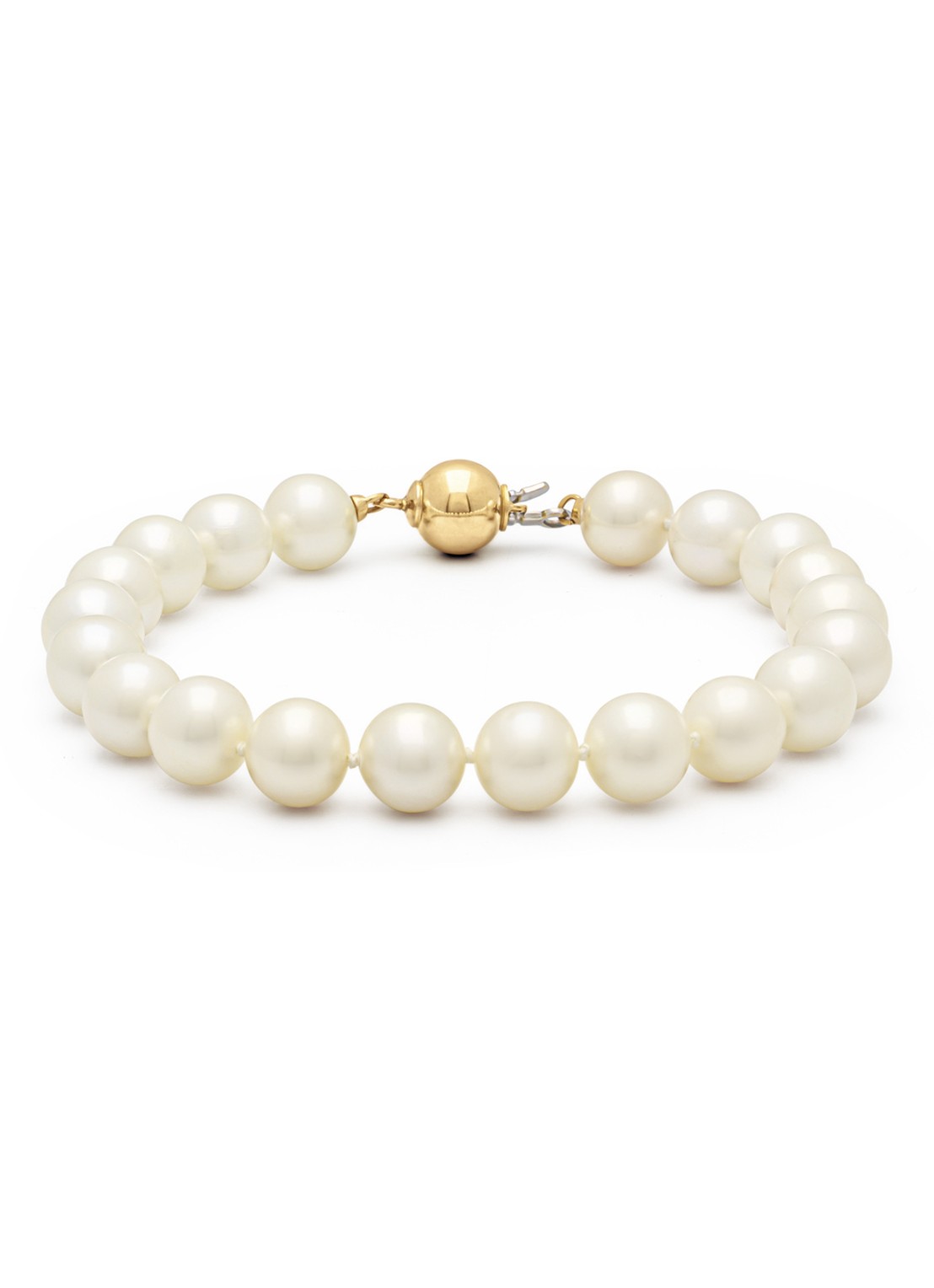 Diamond Point Geelgouden armband Rivièra - voorkant wit