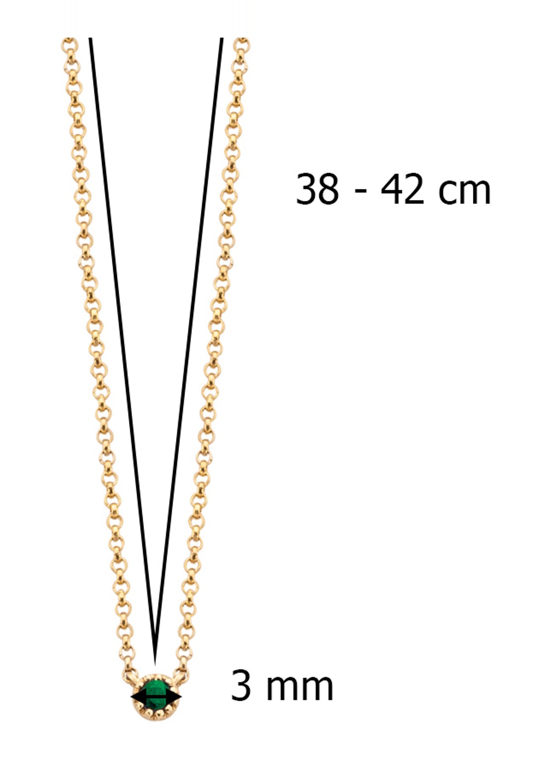 Diamond Point Geelgouden collier 0.04 ct smaragd Joy - detail 3 goud