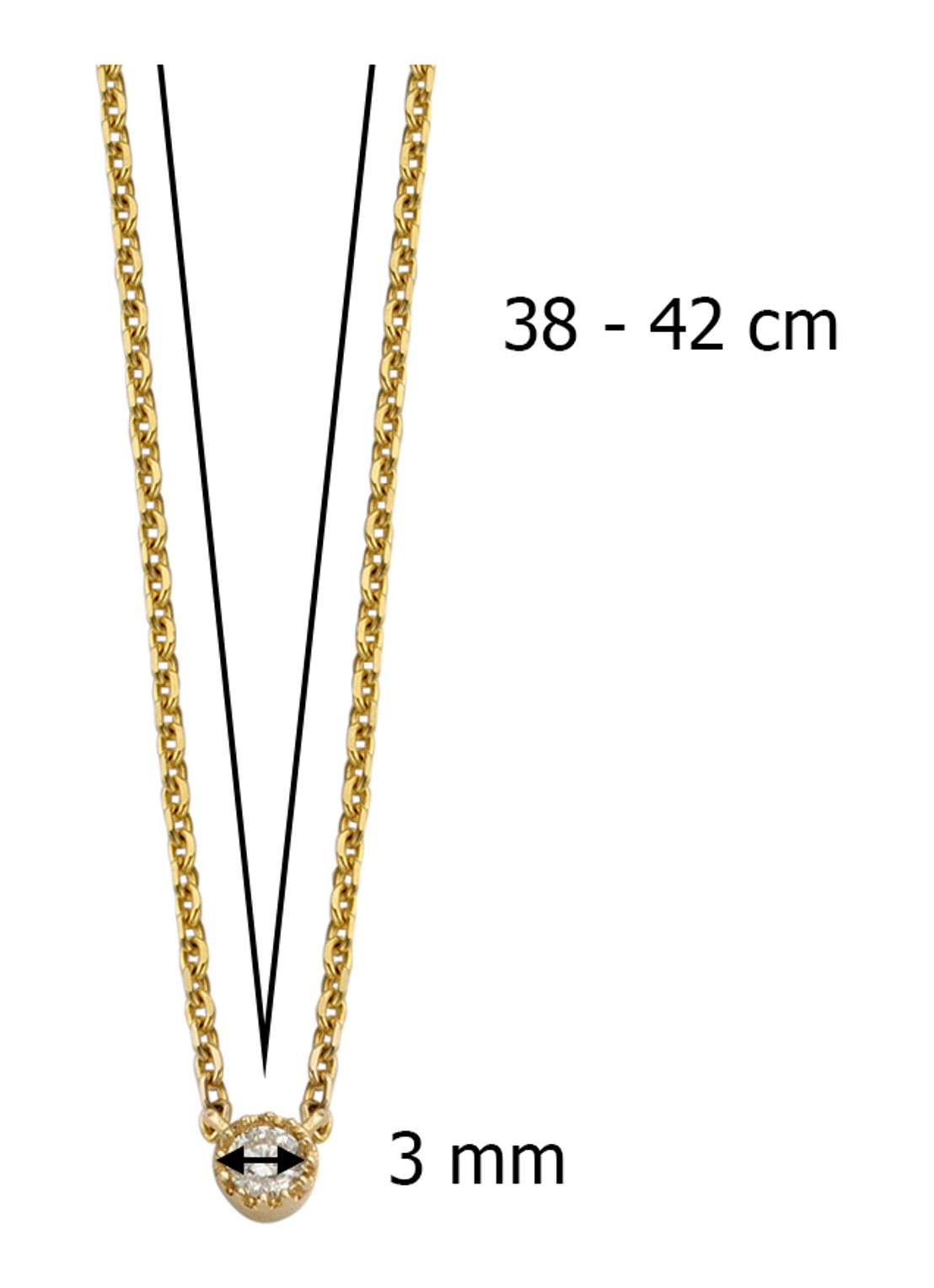 Diamond Point Geelgouden collier 0.05 ct diamant Joy - detail 3 goud