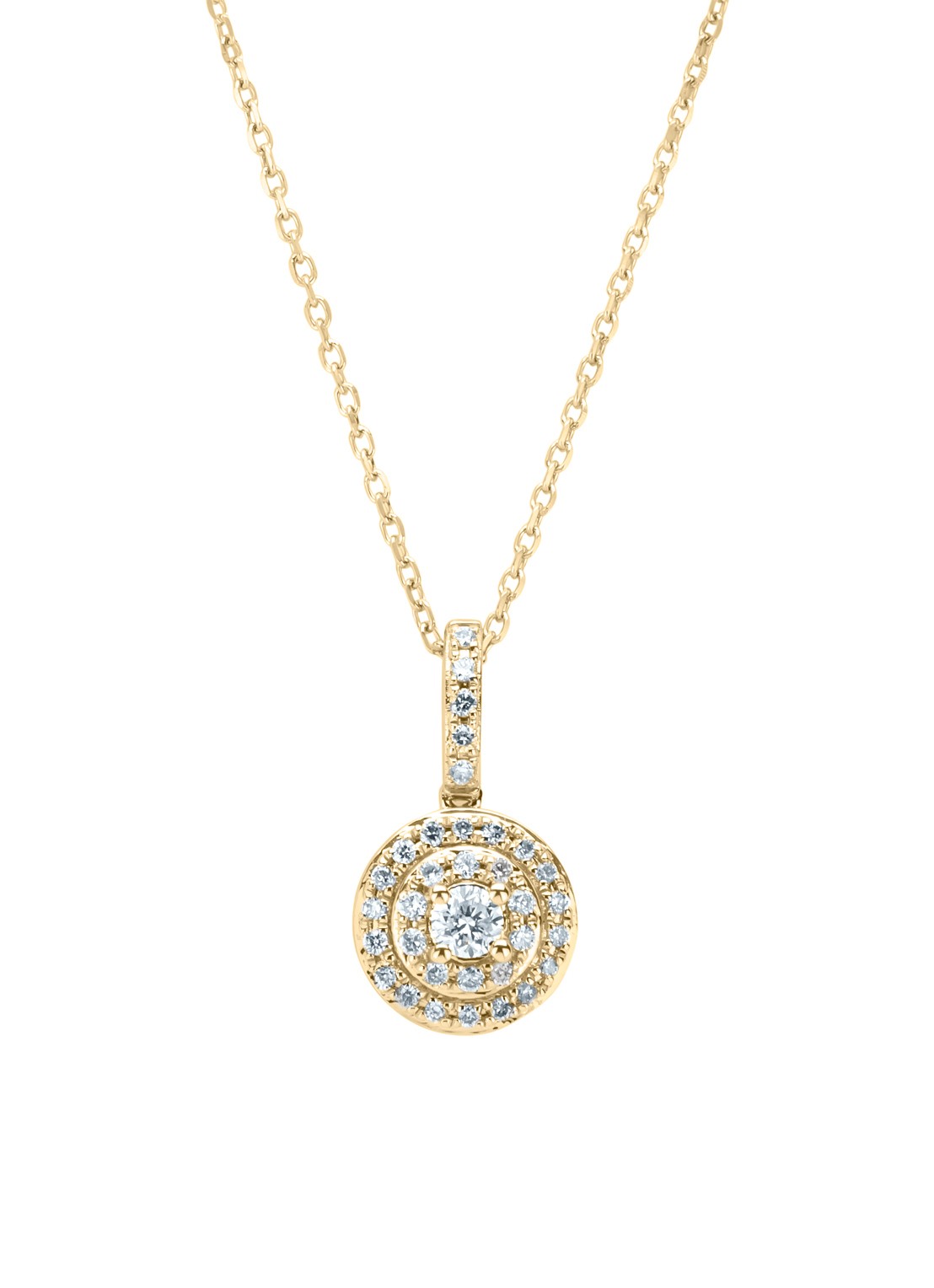Diamond Point Geelgouden collier, 0.19 ct diamant, Petite Romance - voorkant 3 geelgoud