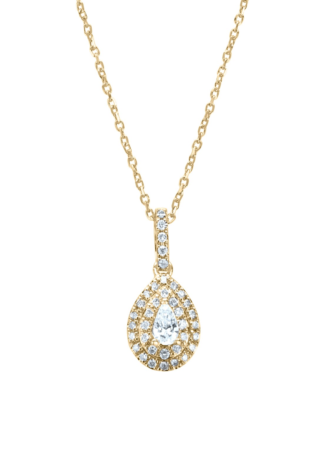 Diamond Point Geelgouden collier, 0.22 ct diamant, Petite Romance - voorkant geelgoud