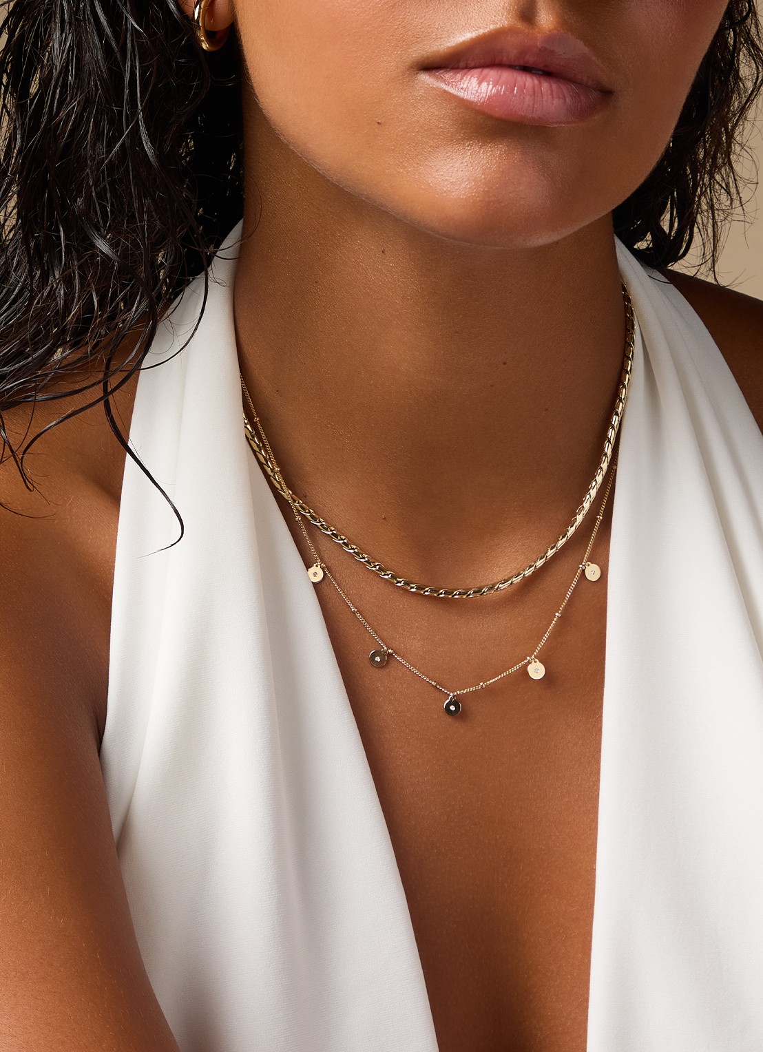 Diamond Point Geelgouden collier met 0.03 ct diamant, Marigold - voorkant 2 geelgoud