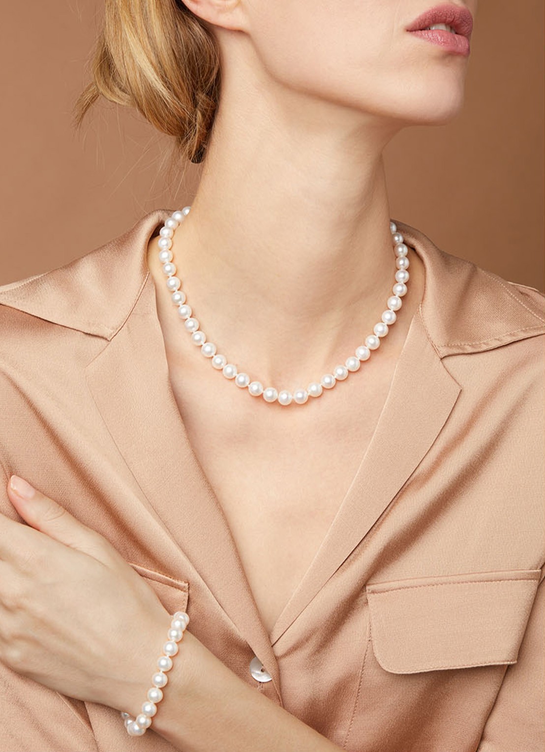 Diamond Point Geelgouden collier Rivièra - voorkant 2 wit