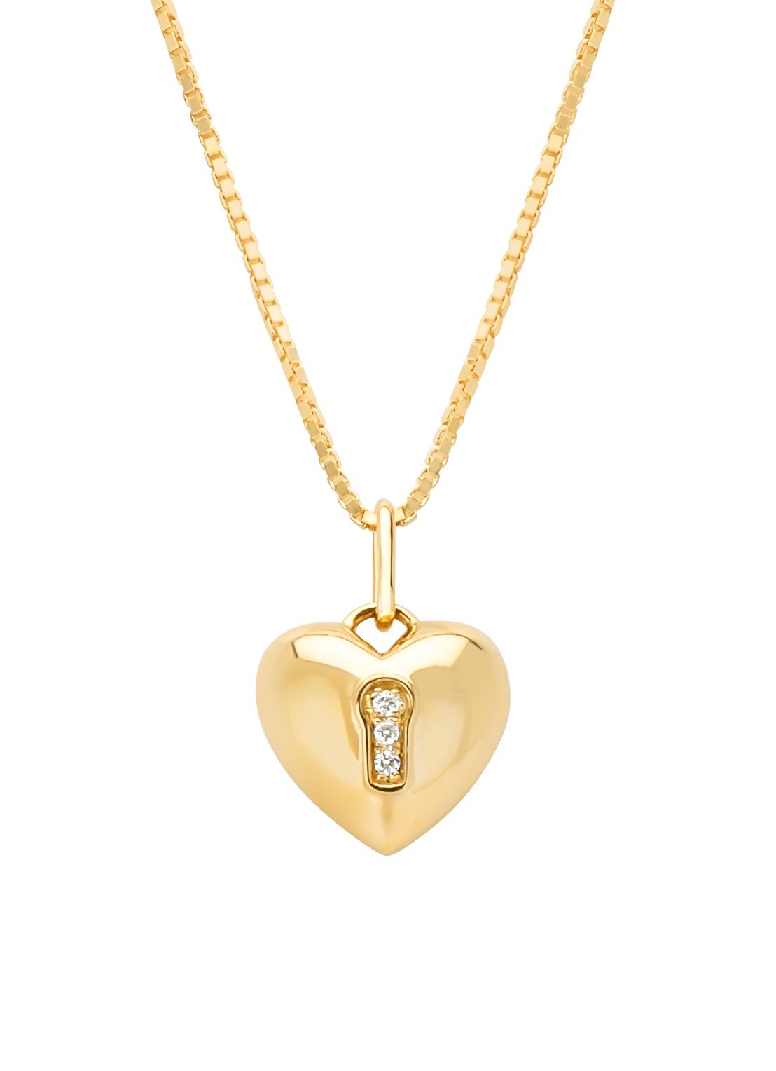 Diamond Point Geelgouden hanger, 0.02 ct diamant, Timeless Treasures - voorkant geelgoud