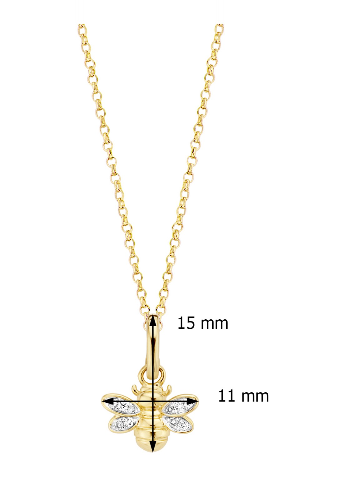 Diamond Point Geelgouden hanger 0.04 ct diamant Queen Bee - detail 3 geelgoud