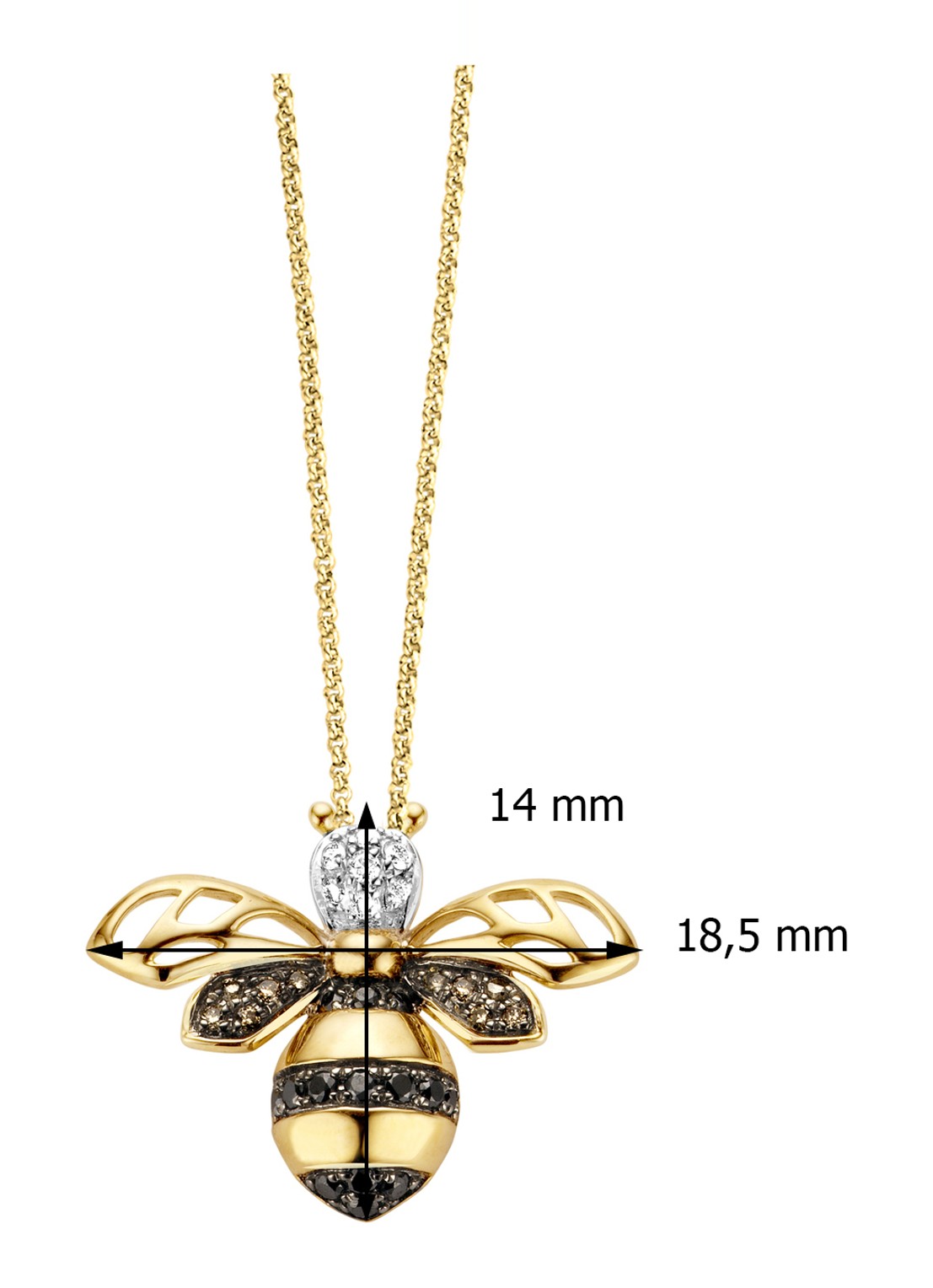 Diamond Point Geelgouden hanger 0.09 ct diamant Queen Bee - detail 3 goud